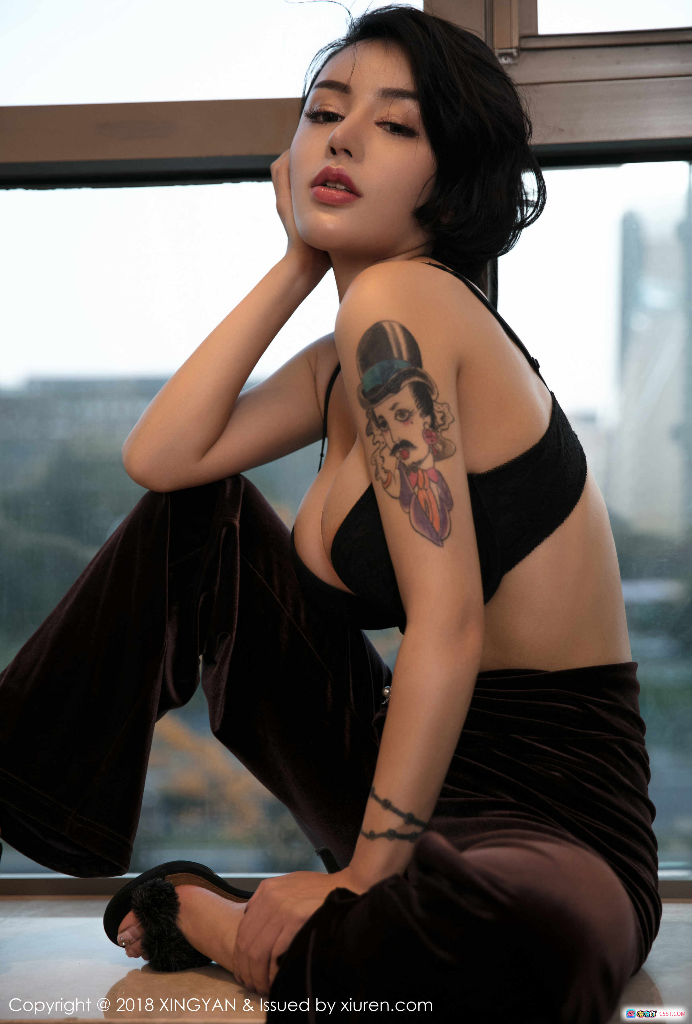 图片[10] - 陆梓琪黑蕾丝透视内衣浴室写真 – XINGYAN星颜社2018 VOL.020 纹身美臀性感私房照 - 就要吻