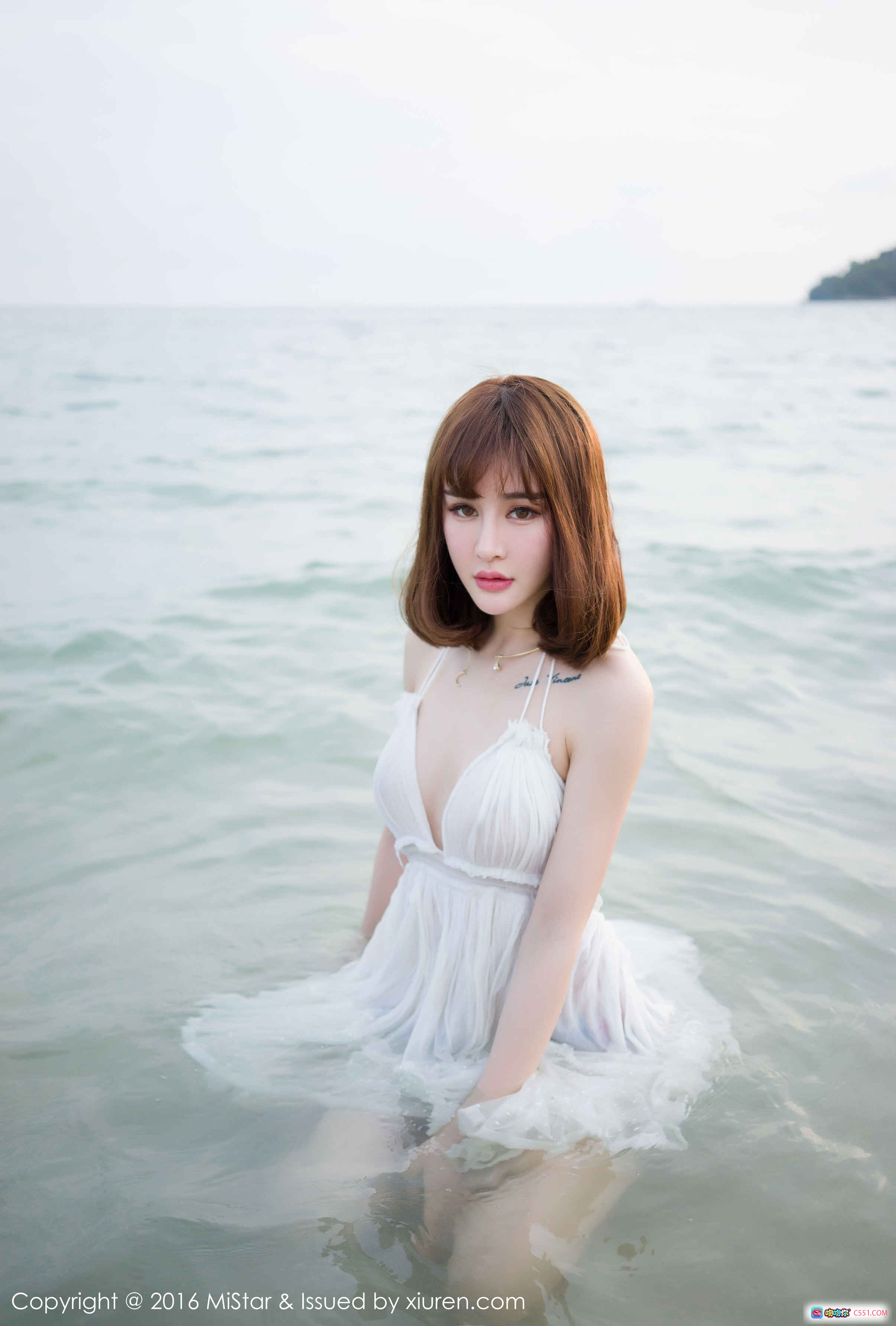Cheryl青树海边白裙写真 | MiStar2016 VOL.110 | 清新自然海岸人像摄影 - 就要吻