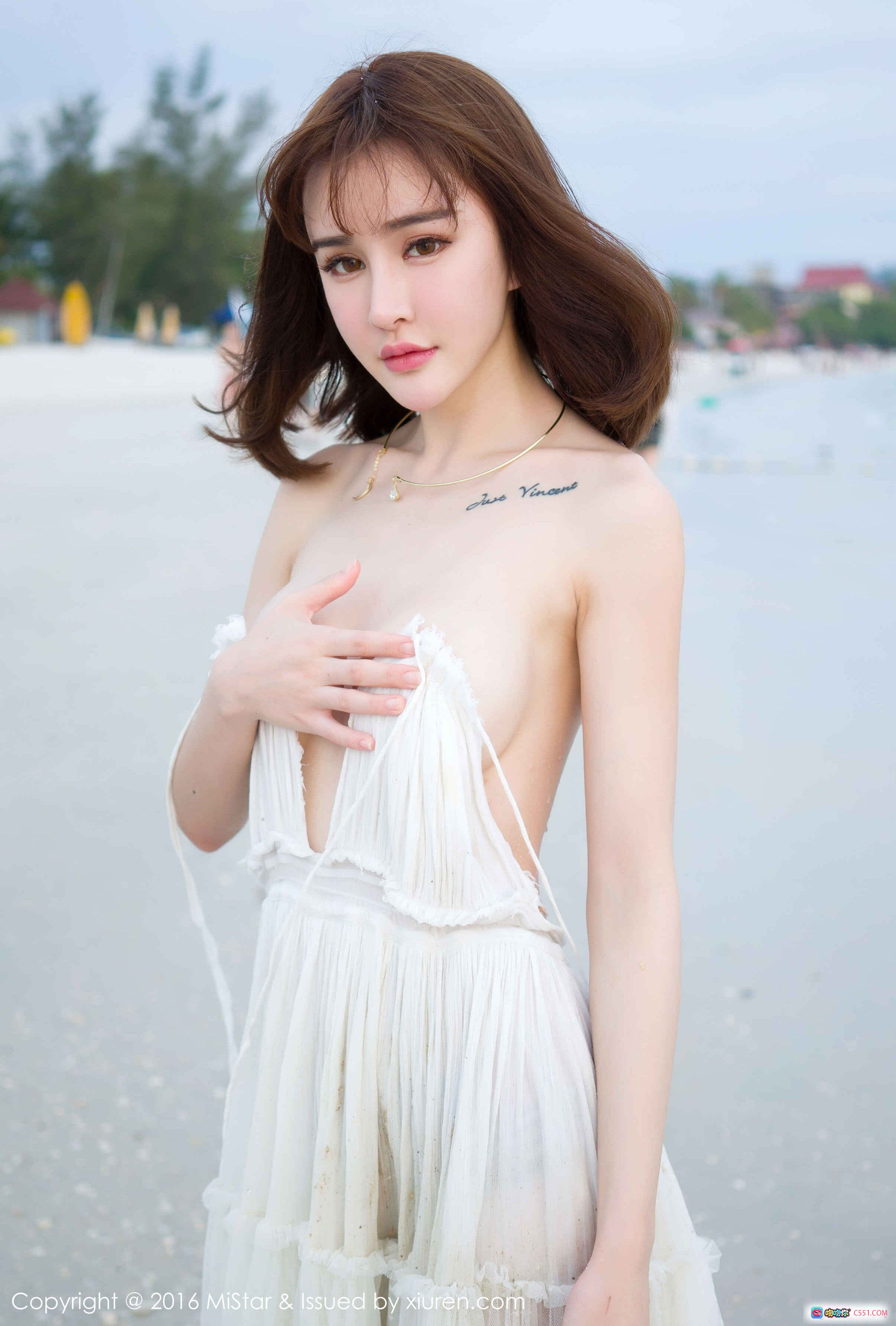 图片[3] - Cheryl青树海边白裙写真 | MiStar2016 VOL.110 | 清新自然海岸人像摄影 - 就要吻