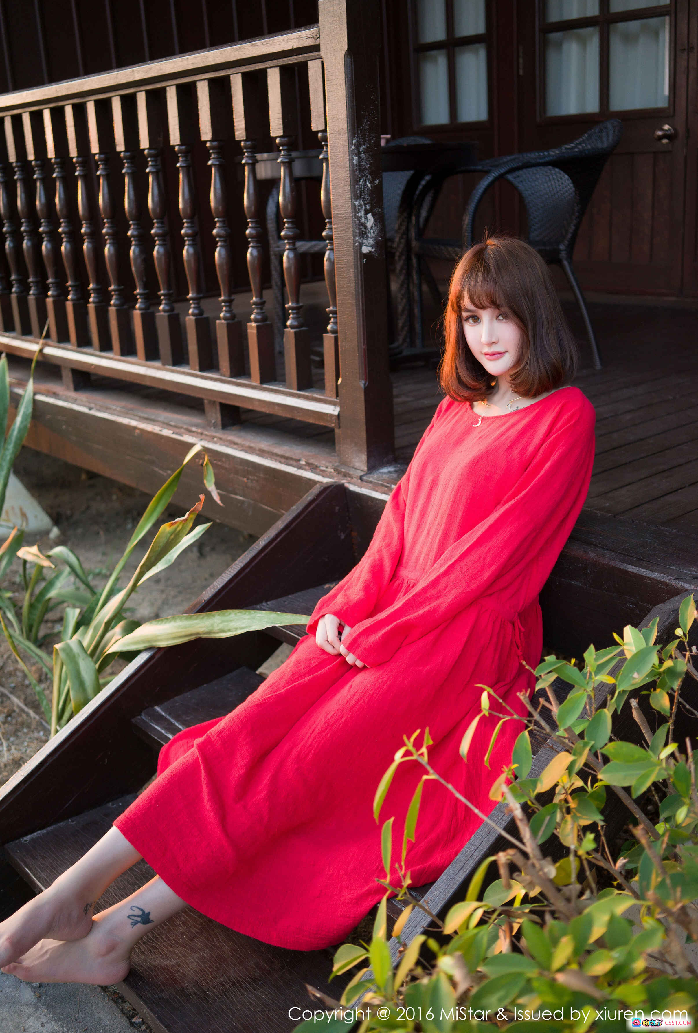 图片[3] - Cheryl青树热带风情比基尼写真｜粉色泳装+花饰发型+自然光拍摄｜MiStar2016 VOL.102高清美图 - 就要吻