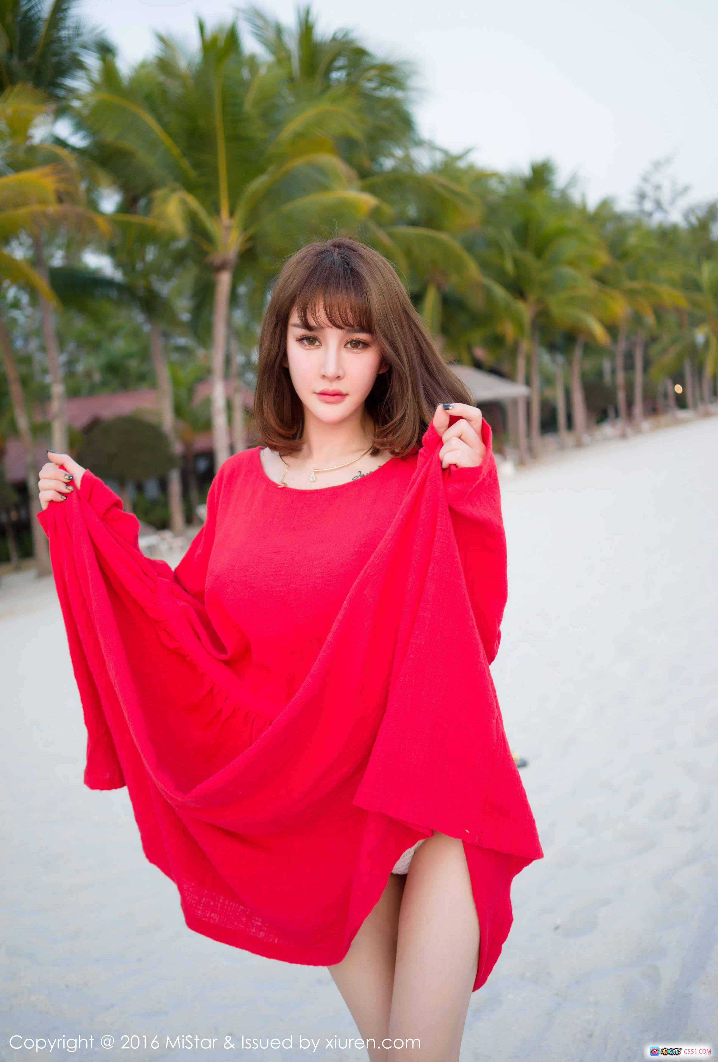 图片[4] - Cheryl青树热带风情比基尼写真｜粉色泳装+花饰发型+自然光拍摄｜MiStar2016 VOL.102高清美图 - 就要吻