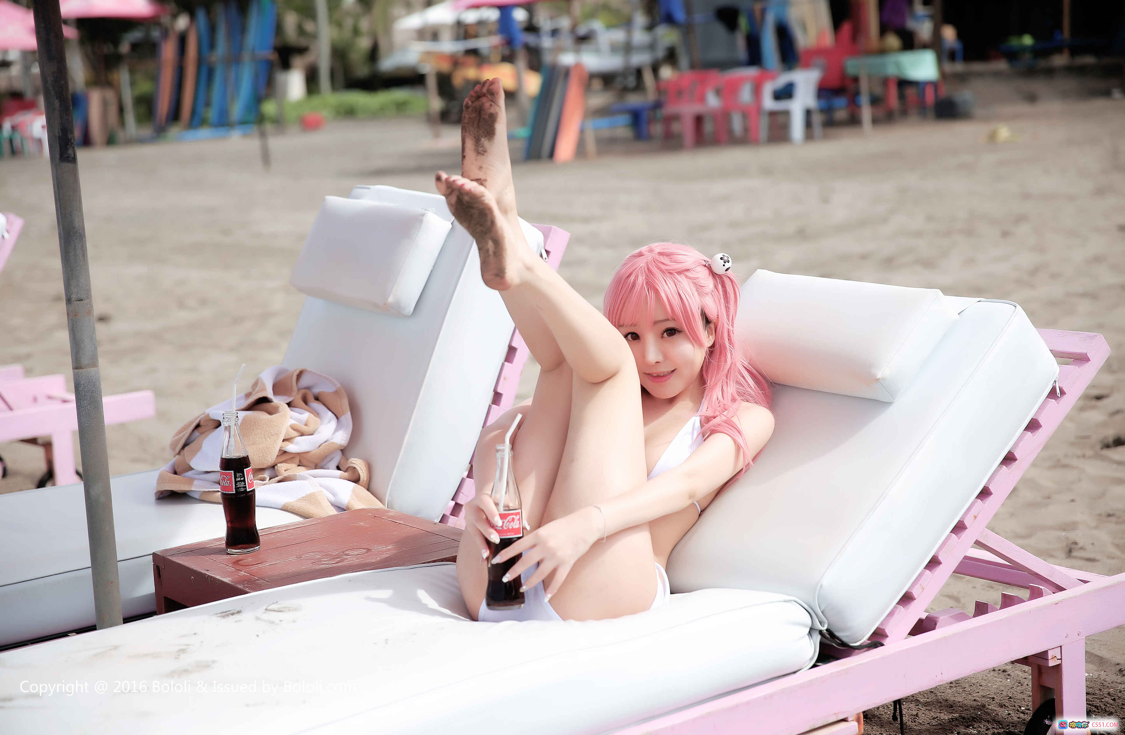 图片[10] - BoLoli波萝社柳侑绮粉发比基尼沙滩写真VOL.025性感美背白泳衣户外拍摄2017年3月2日 - 就要吻