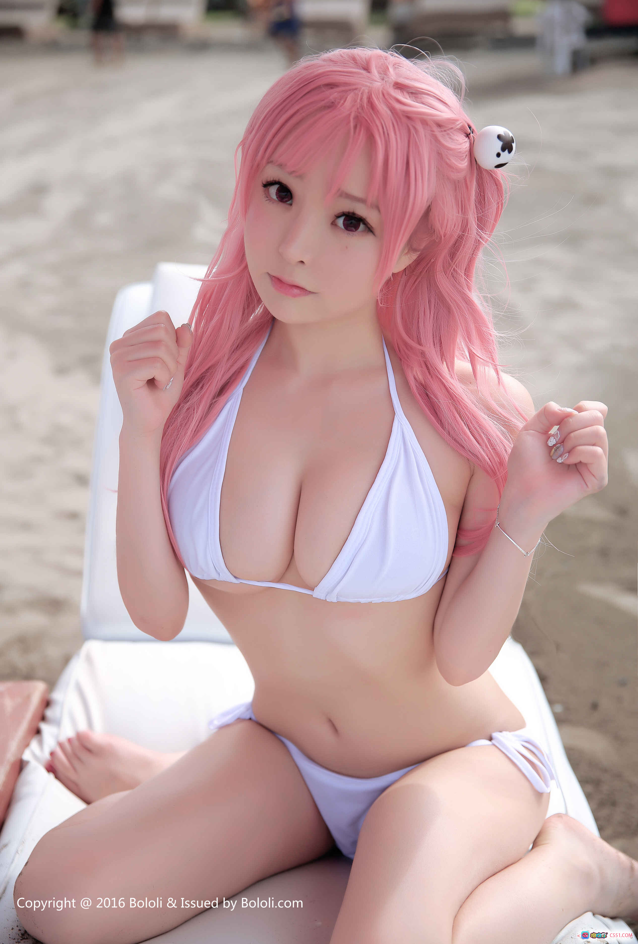 图片[7] - BoLoli波萝社柳侑绮粉发比基尼沙滩写真VOL.025性感美背白泳衣户外拍摄2017年3月2日 - 就要吻