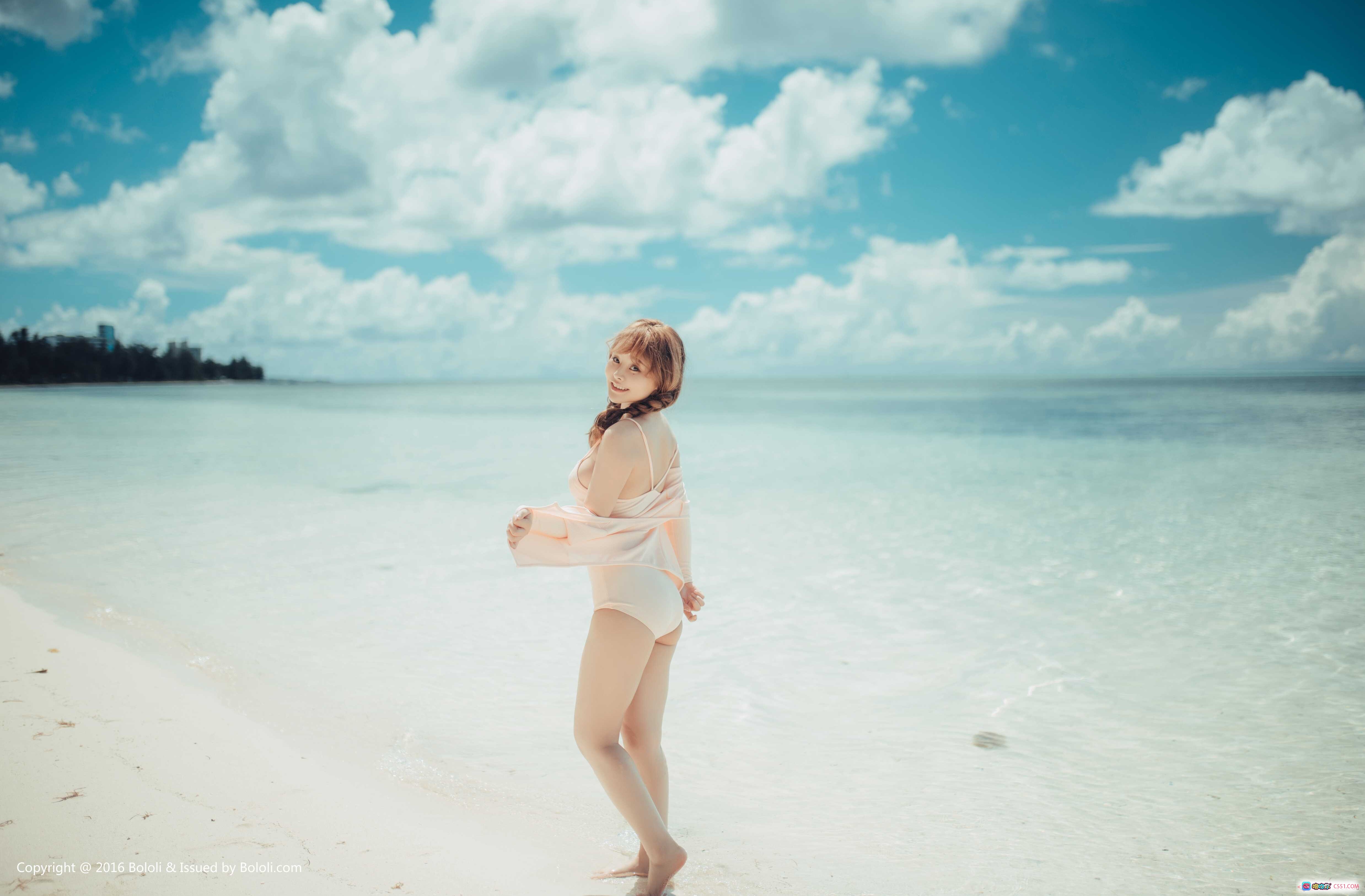 图片[4] - 柳侑绮海中少女写真 | BoLoLi波萝社VOL.126 | 蓝色泳衣沙滩海边清新自然风 | 2017.10.30高清37P - 就要吻