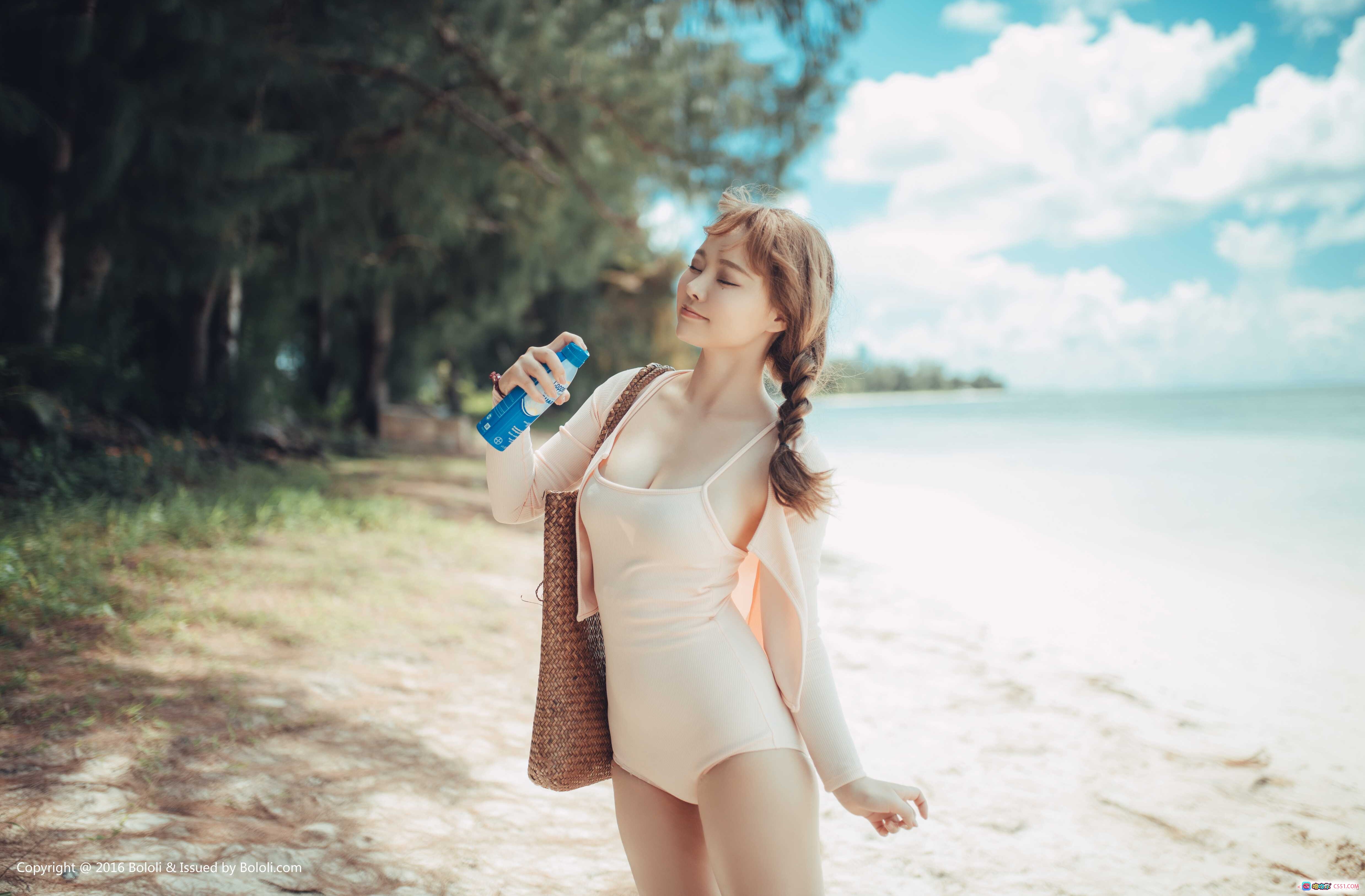 图片[2] - 柳侑绮海中少女写真 | BoLoLi波萝社VOL.126 | 蓝色泳衣沙滩海边清新自然风 | 2017.10.30高清37P - 就要吻