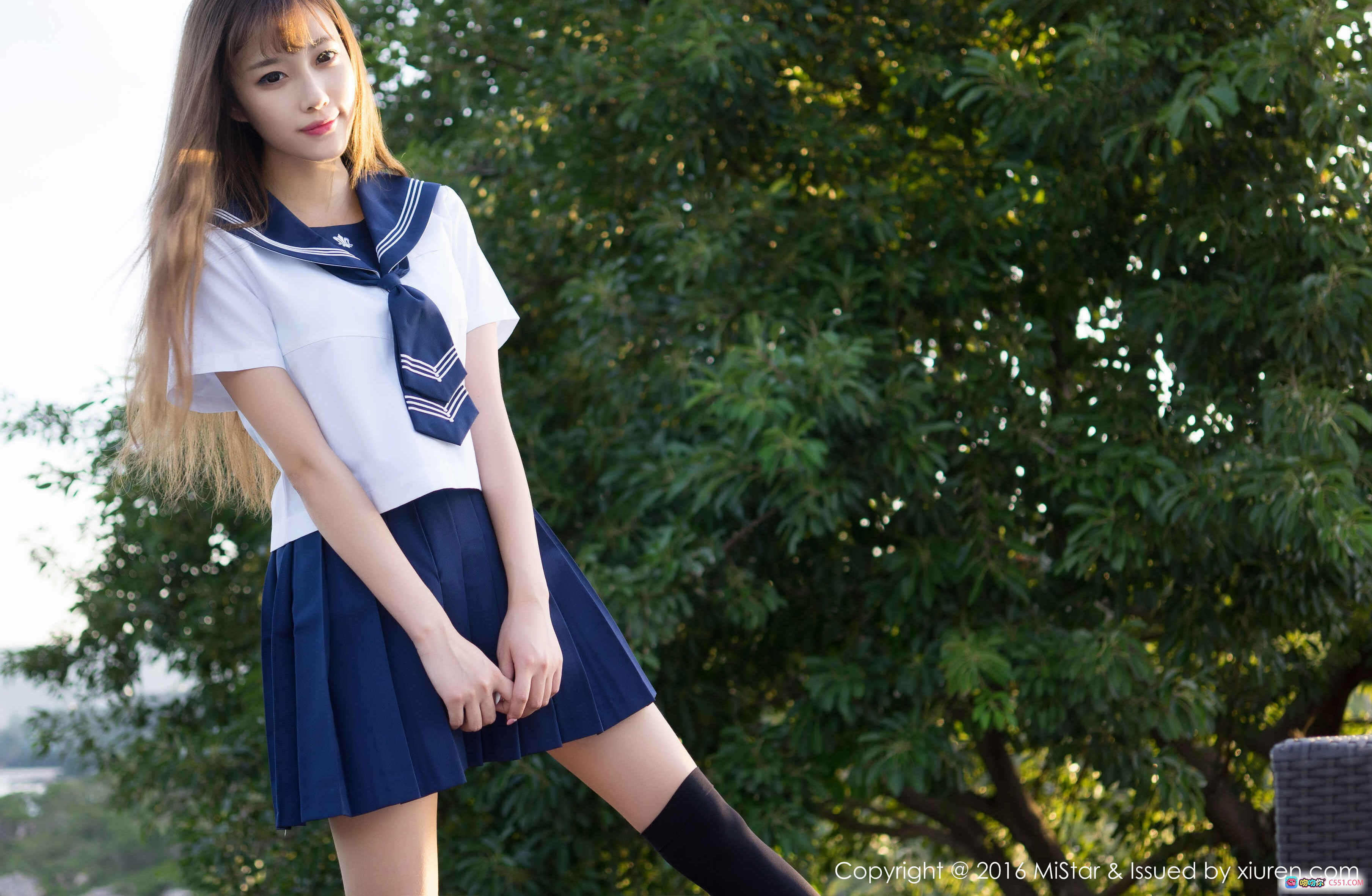 图片[9] - MiStar VOL.134 Sugar小甜心CC 绿白波点比基尼泳装写真 甜美长发户外沙发摆拍 2016高清美图 - 就要吻