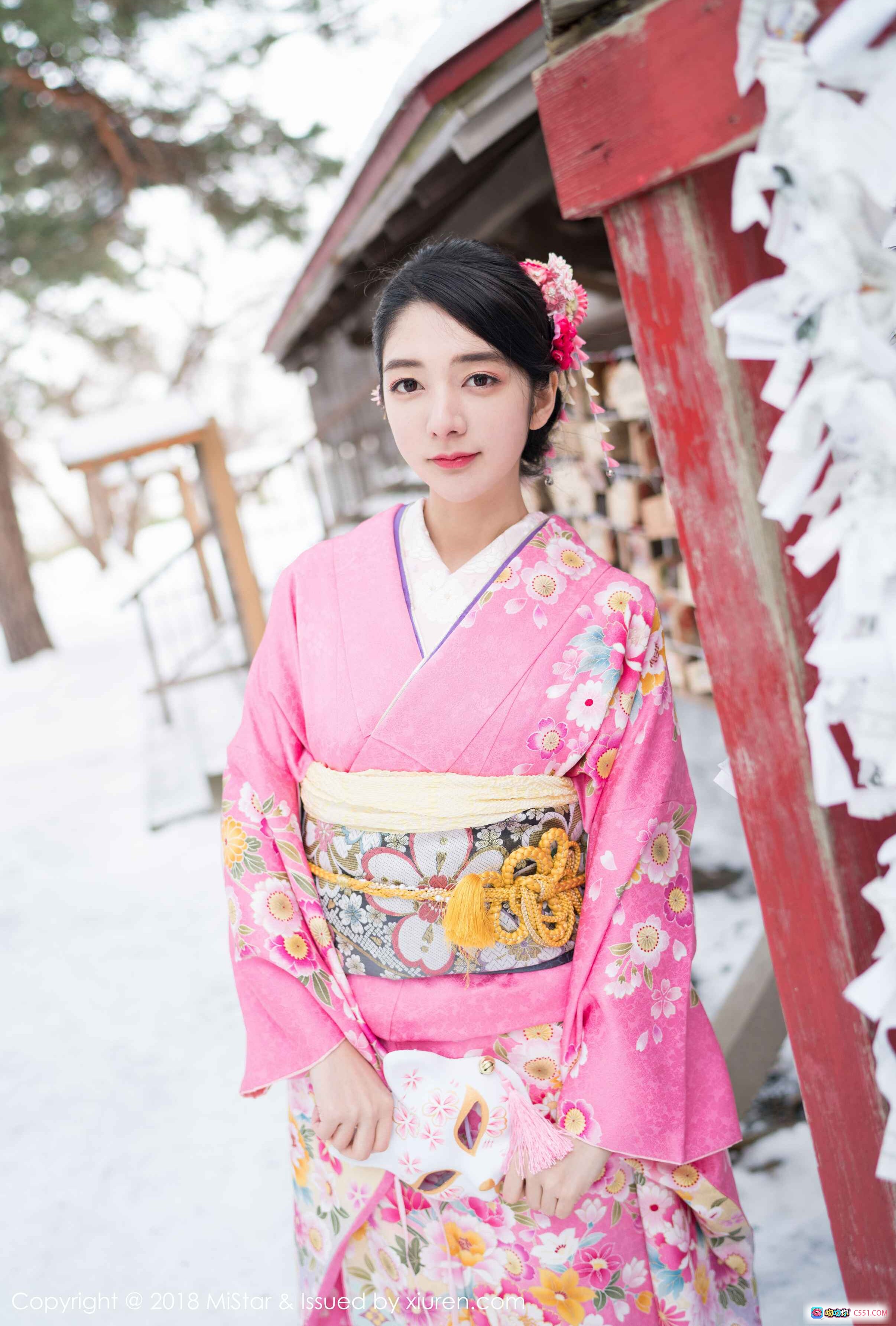 图片[2] - MiStar 2018.02.28 VOL.213 小热巴 日式和风写真 红黑樱花浴衣 美腿坐姿 东方古典美学 柔美气质室内摄影 - 就要吻