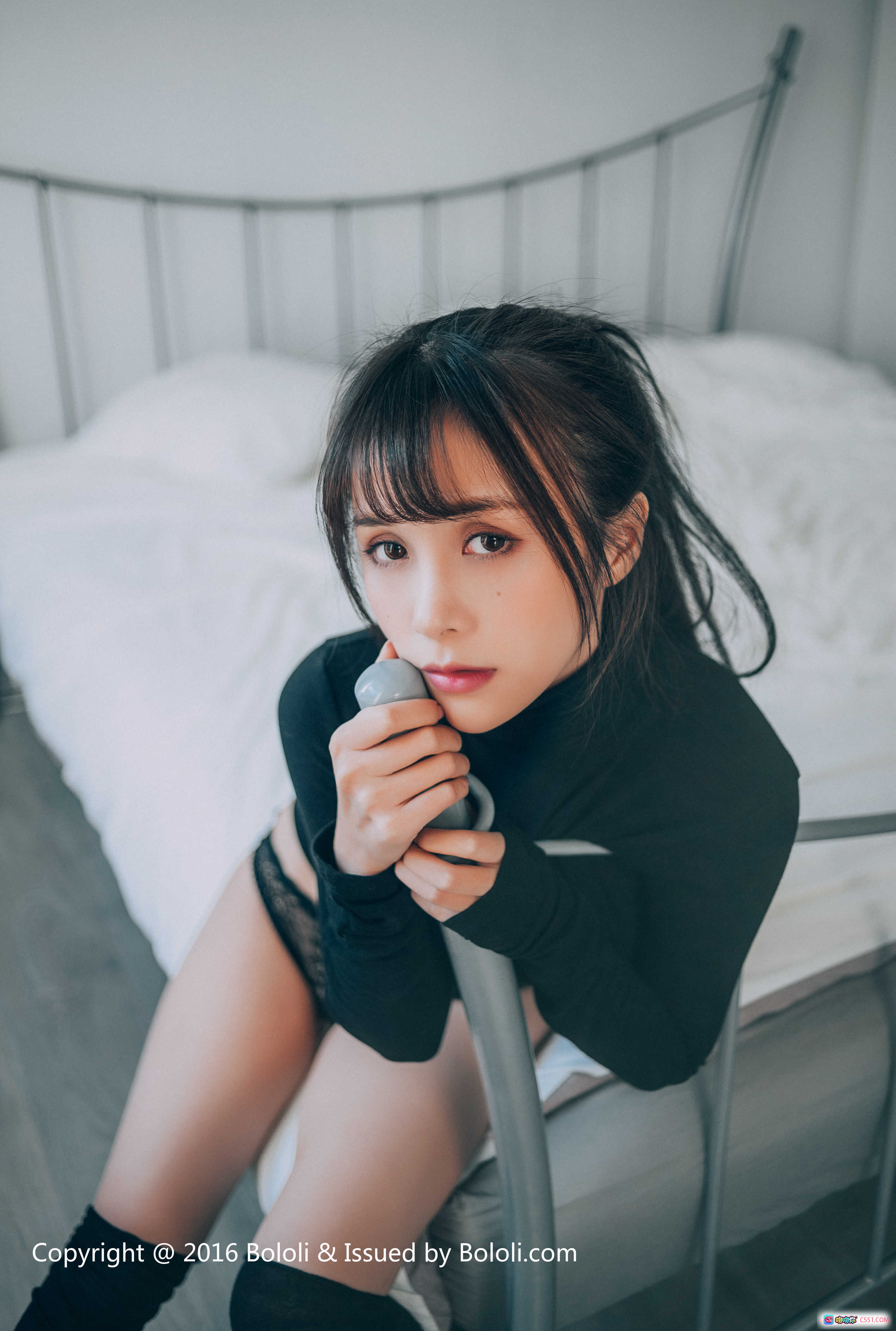 图片[10] - 夏美酱黑色诱惑写真 | BoLoli波萝社VOL.029 | 31P高清美图 | 黑色蕾丝内衣性感私房照 - 就要吻