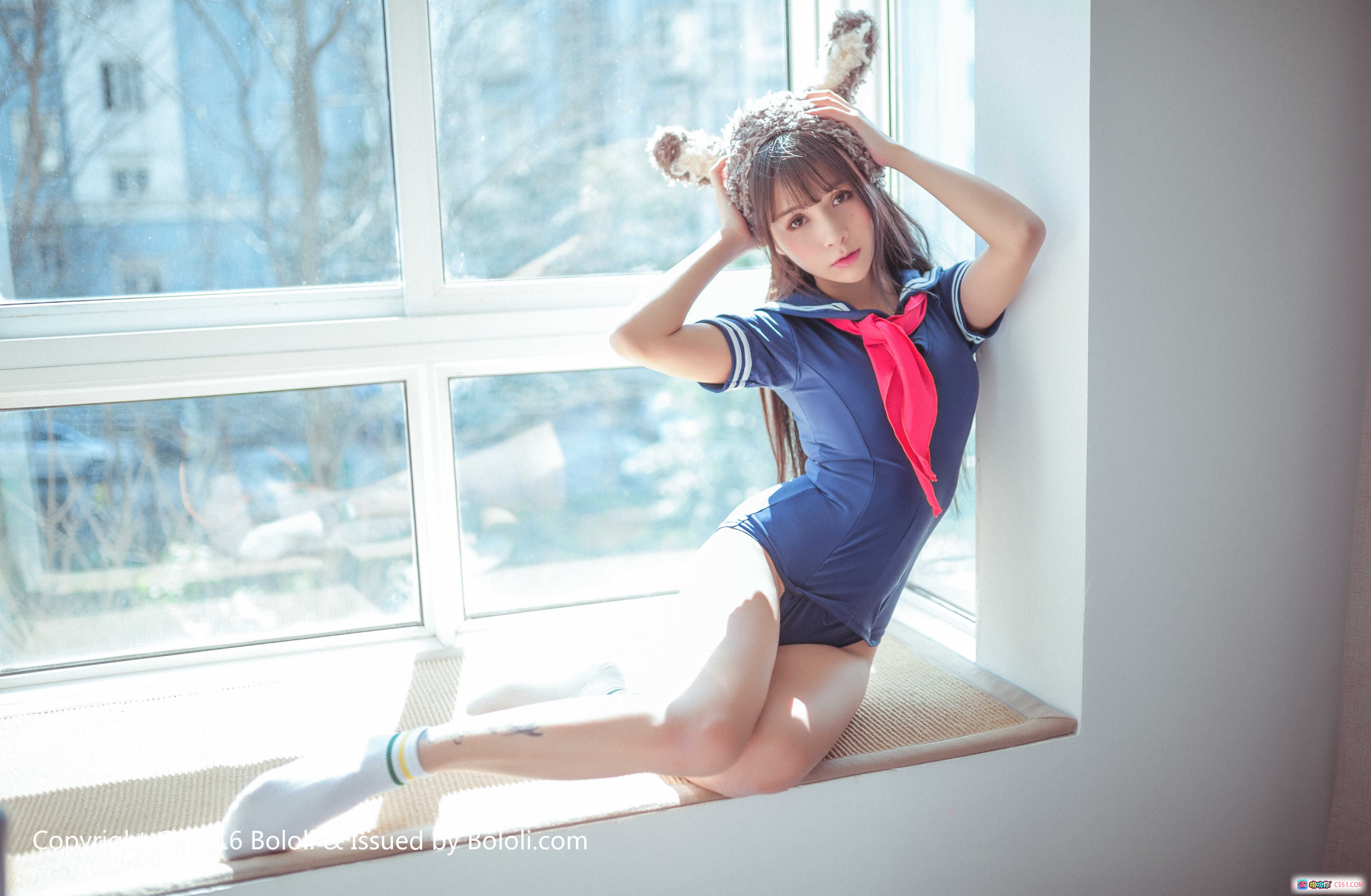 图片[6] - 夏美酱兔耳帽蓝裙写真 | BoLoli波萝社2017年3月19日VOL.034高清美图 - 就要吻