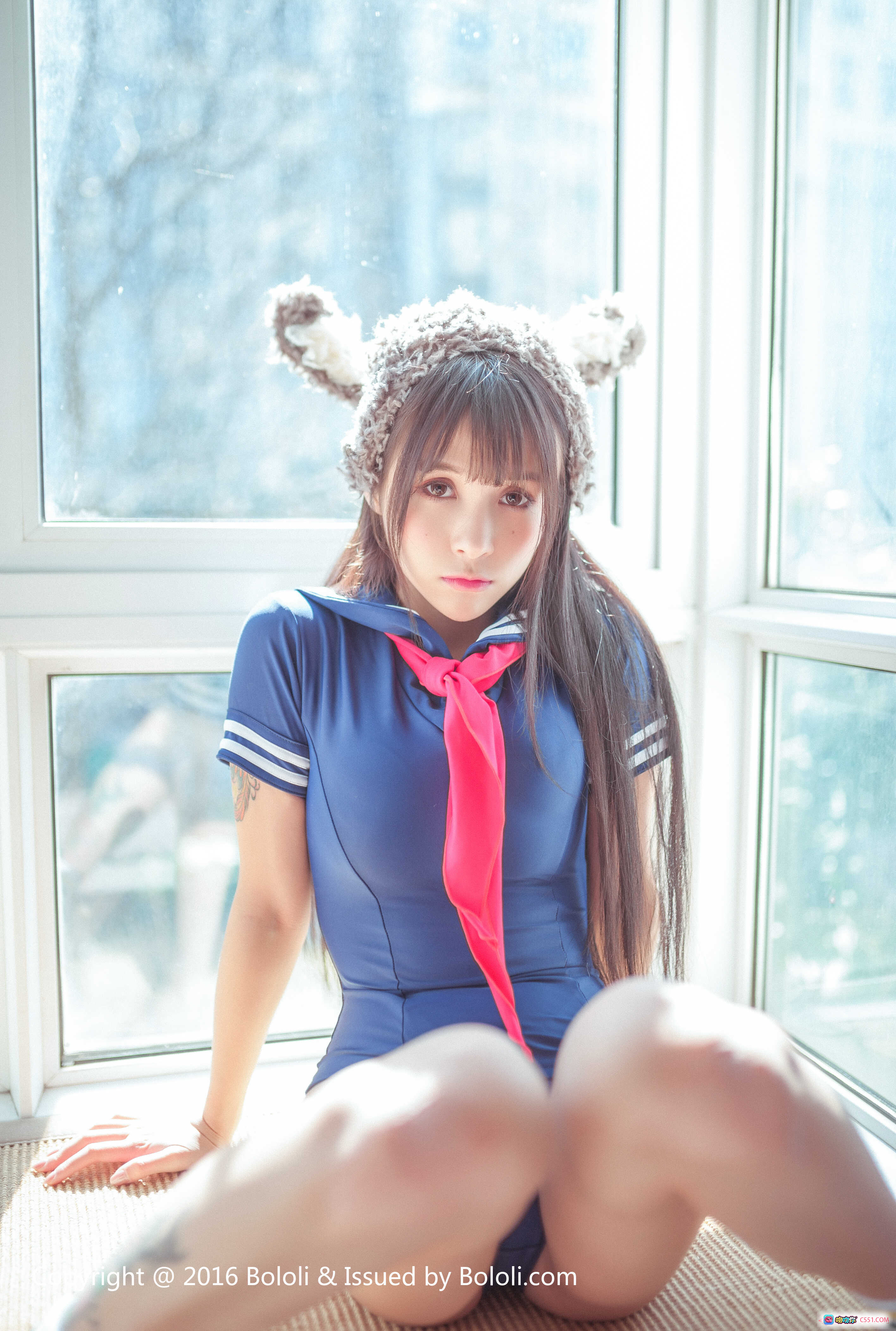 图片[3] - 夏美酱兔耳帽蓝裙写真 | BoLoli波萝社2017年3月19日VOL.034高清美图 - 就要吻