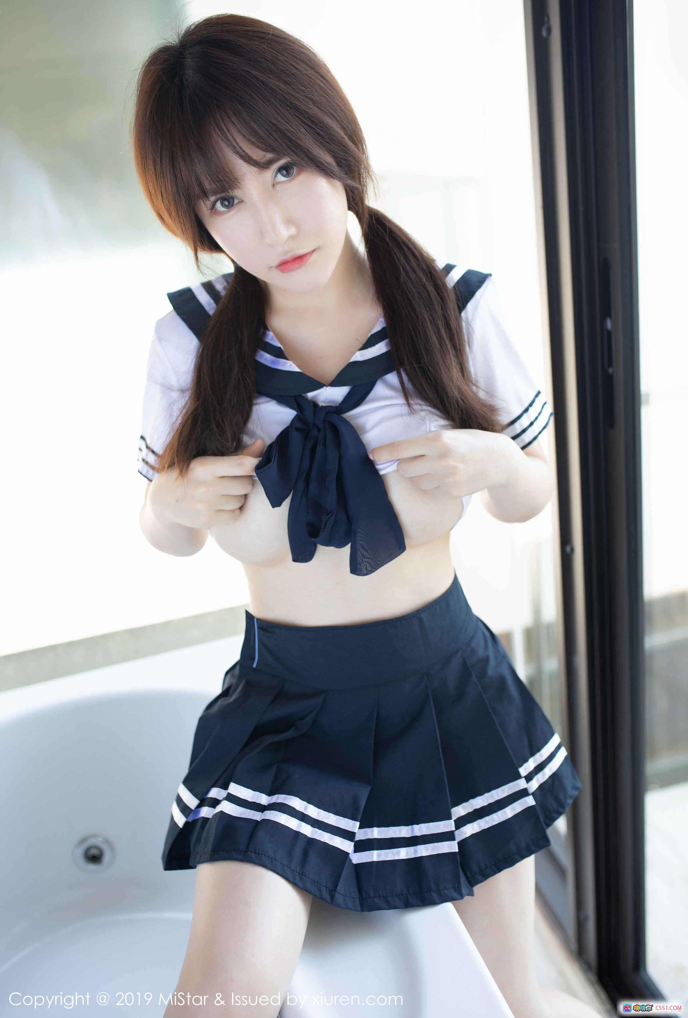 图片[6] - 夏希子水手服写真 | MiStar 2019 Vol.317 | 双马尾少女浴室私拍 | 清纯性感校园风 | 高清42图90M - 就要吻