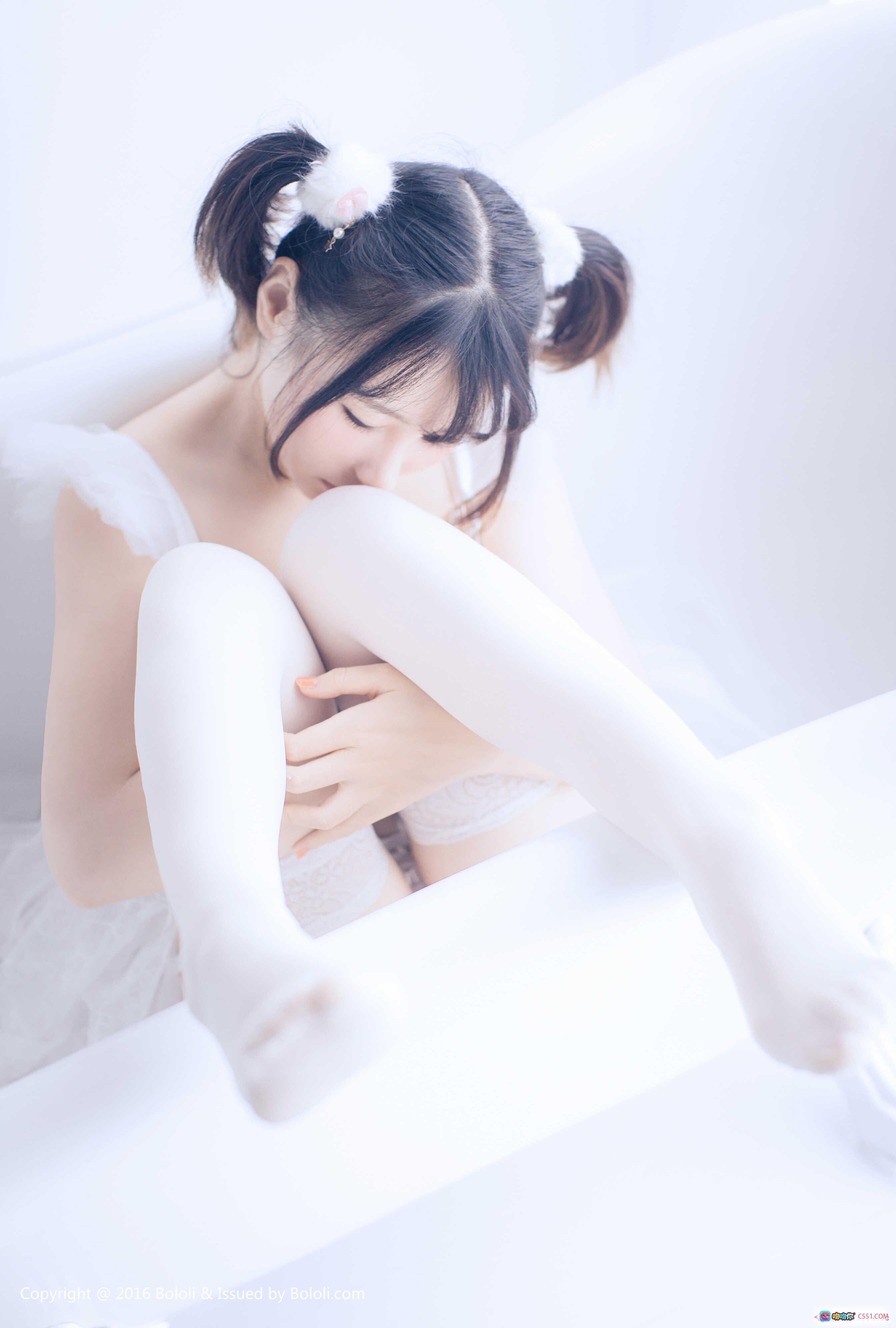 图片[3] - BoLoli波萝社VOL.073 X魅蓝白格子女仆装写真 甜美双马尾少女私房摄影 64P高清图集 - 就要吻