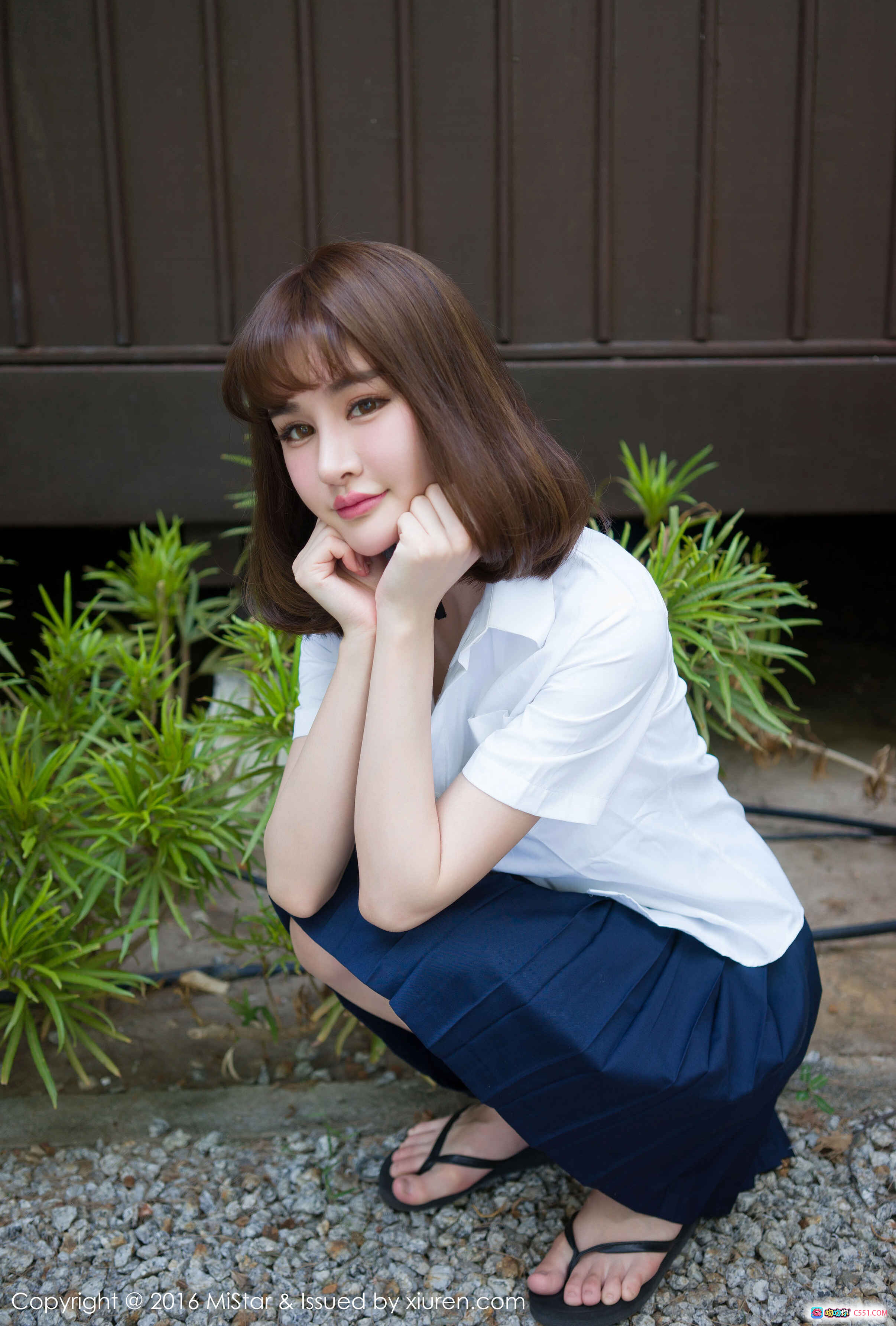 图片[9] - Cheryl青树兰卡威旅拍写真｜白色衬衫深蓝百褶裙｜清新自然户外人像｜MiStar2016 VOL.076 - 就要吻