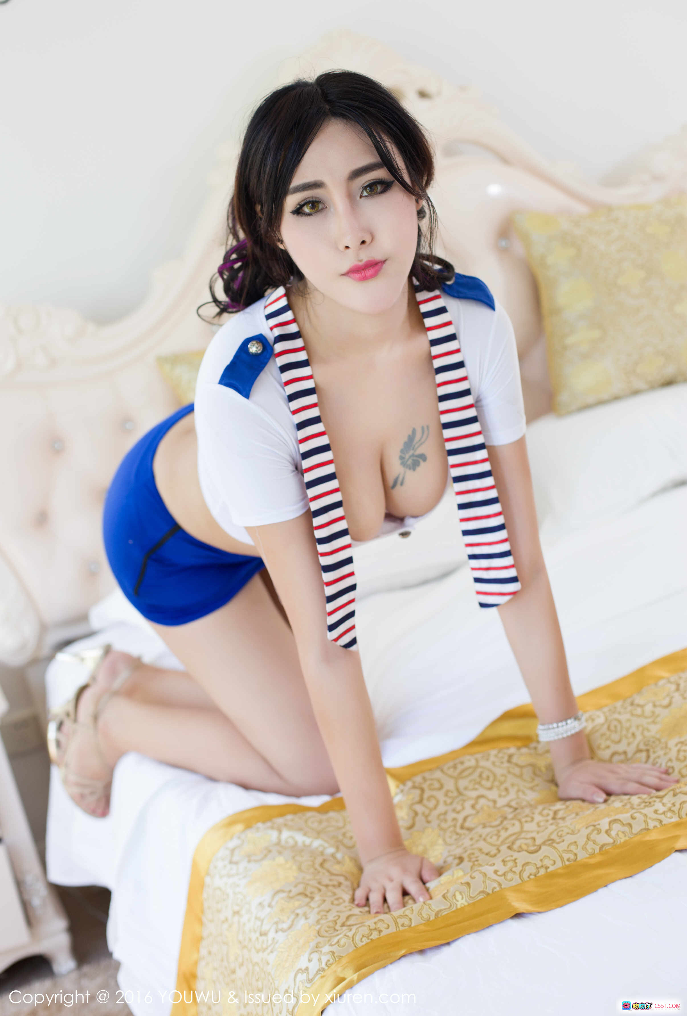 图片[6] - YouWu尤物馆孟狐狸泳装写真_户外台球性感美拍_黑红星纹比基尼_高清私房图集 - 就要吻