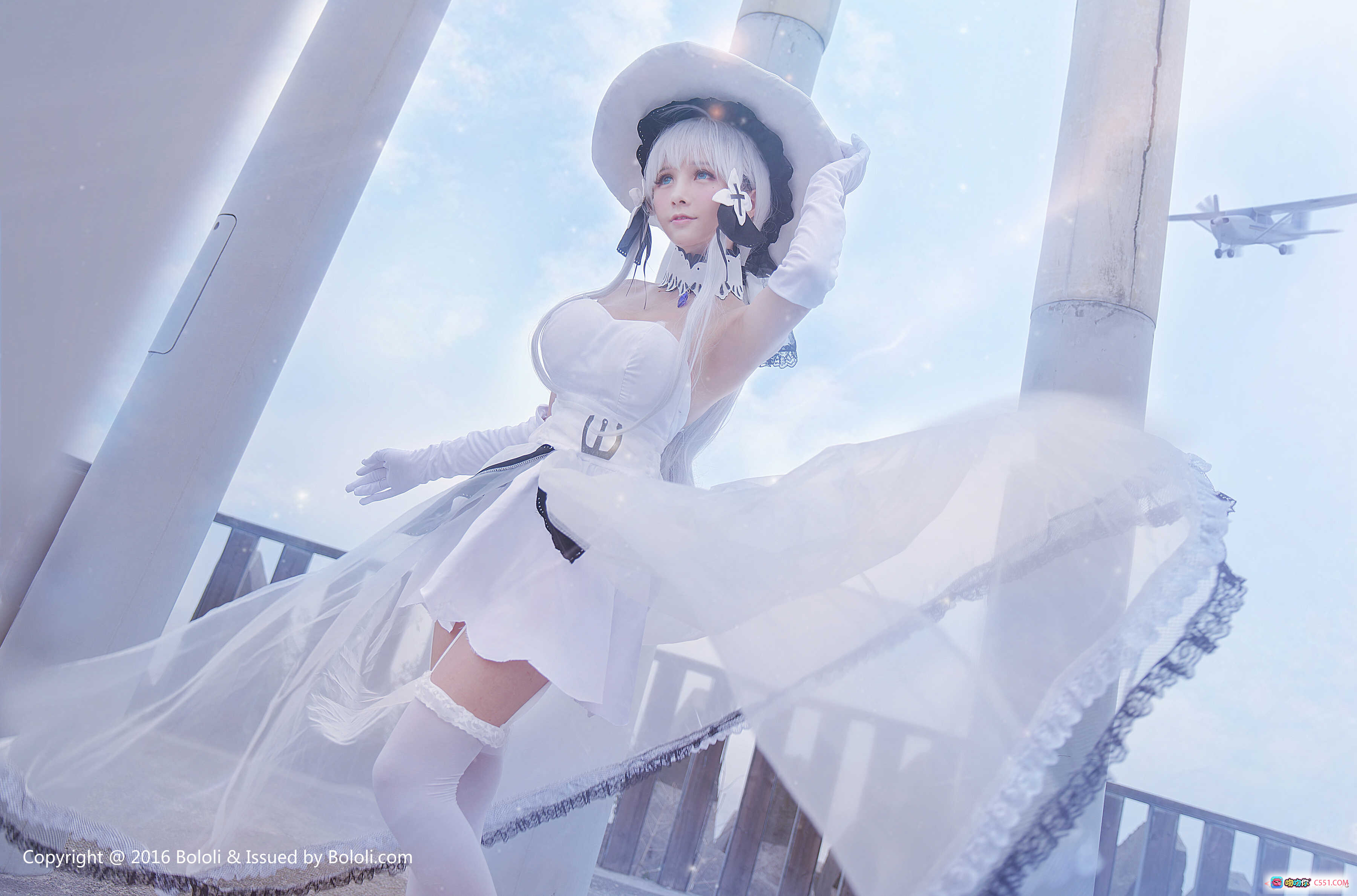 图片[9] - 夏美酱cosplay白发女巫造型 – 宽檐帽+十字花饰+蕾丝颈饰 – BoLoli波萝社VOL.117高清写真 - 就要吻