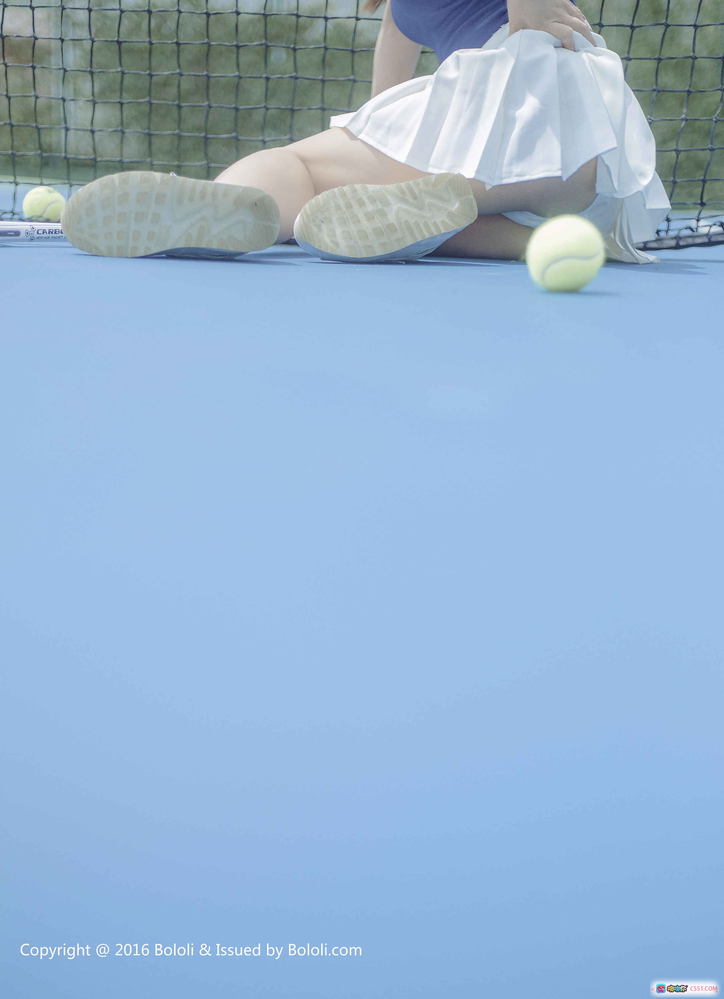 图片[2] - 觉蒽酱网球少女写真 | BoLoli波萝社VOL.030 | 白裙蓝场运动风 | 2017年3月高清摄影集 - 就要吻