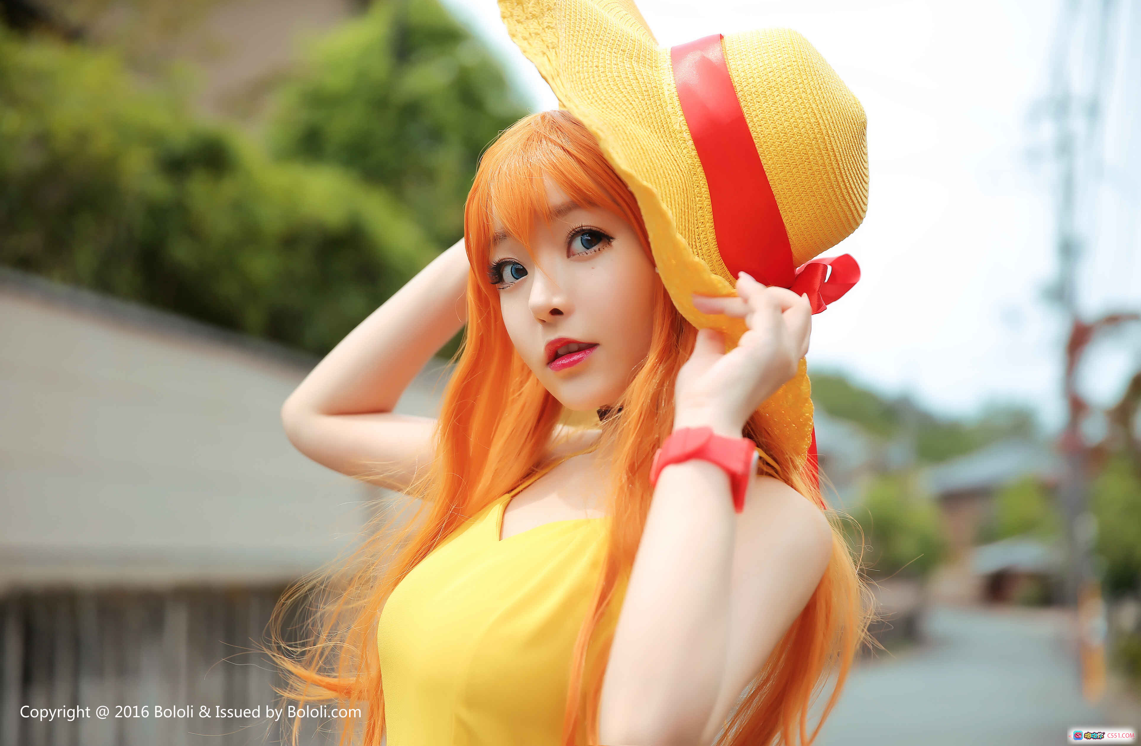 图片[3] - 柳侑绮Cosplay黄裙红发少女 日系户外写真 BoLoli波萝社VOL.110 2017.08.30 高清美图 - 就要吻