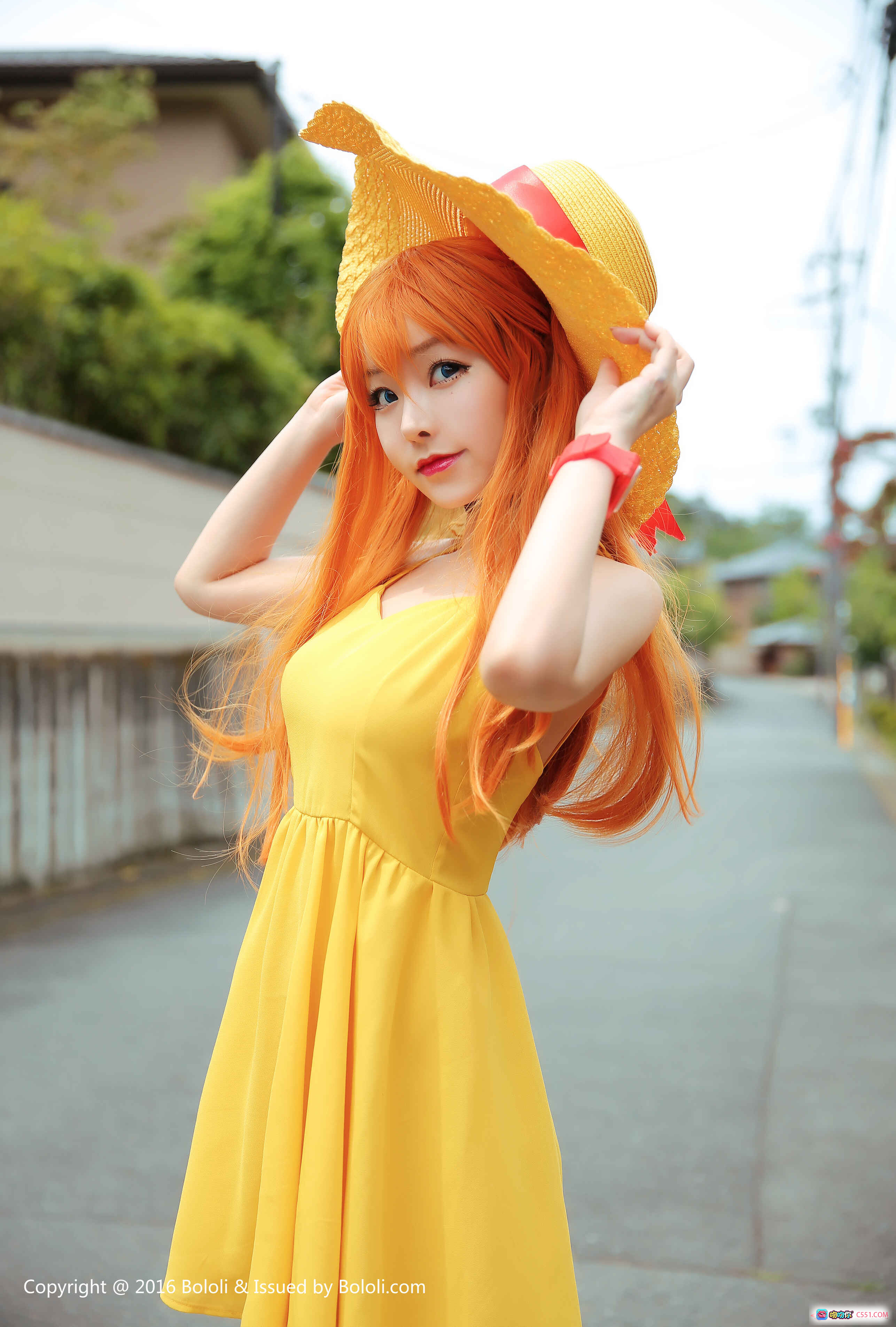 图片[10] - 柳侑绮Cosplay黄裙红发少女 日系户外写真 BoLoli波萝社VOL.110 2017.08.30 高清美图 - 就要吻