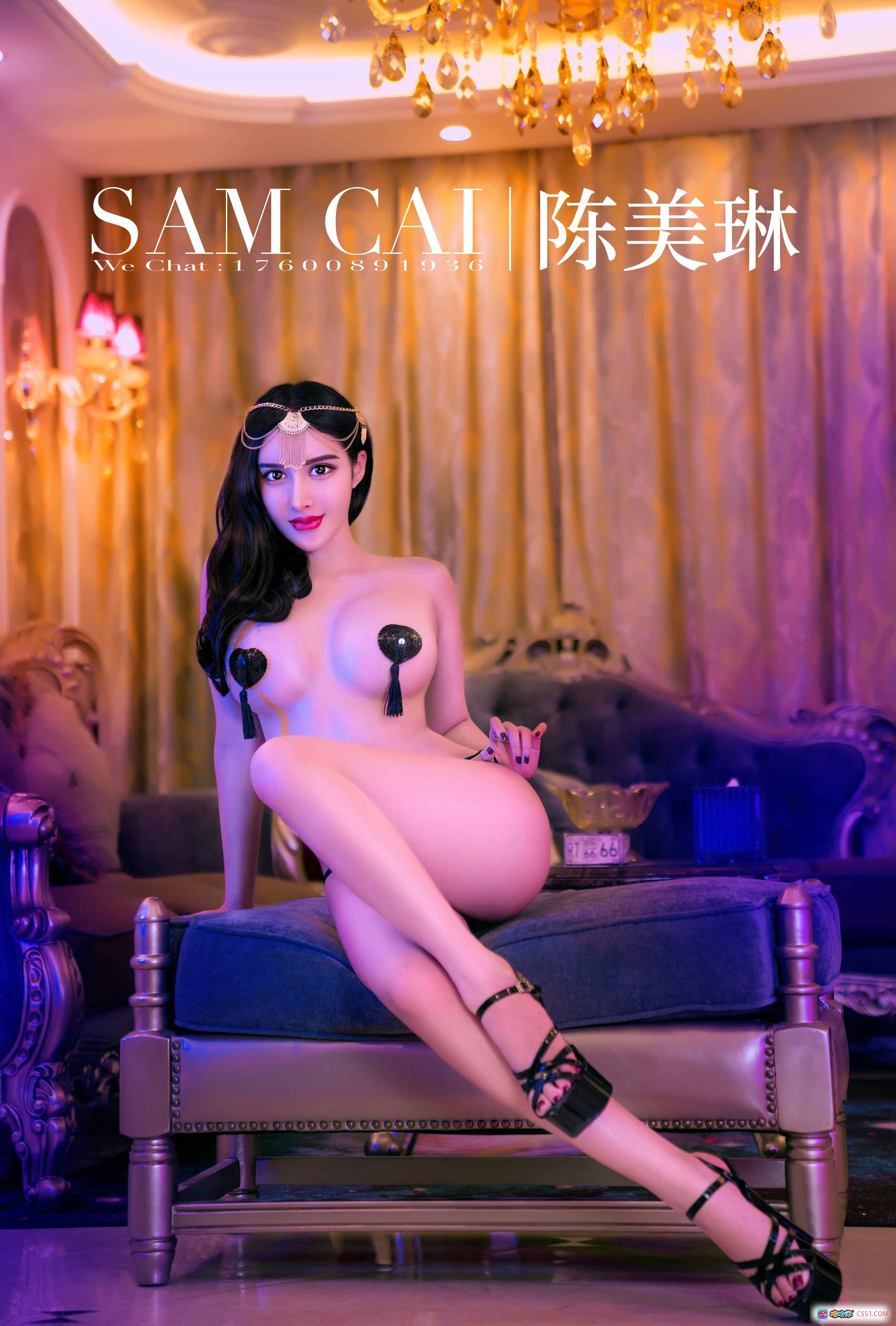 图片[4] - 陈美琳丝滑肉感写真｜TouTiao头条女神2018.05.15｜黑蕾丝内衣+红沙发+高跟美腿性感私房照 - 就要吻