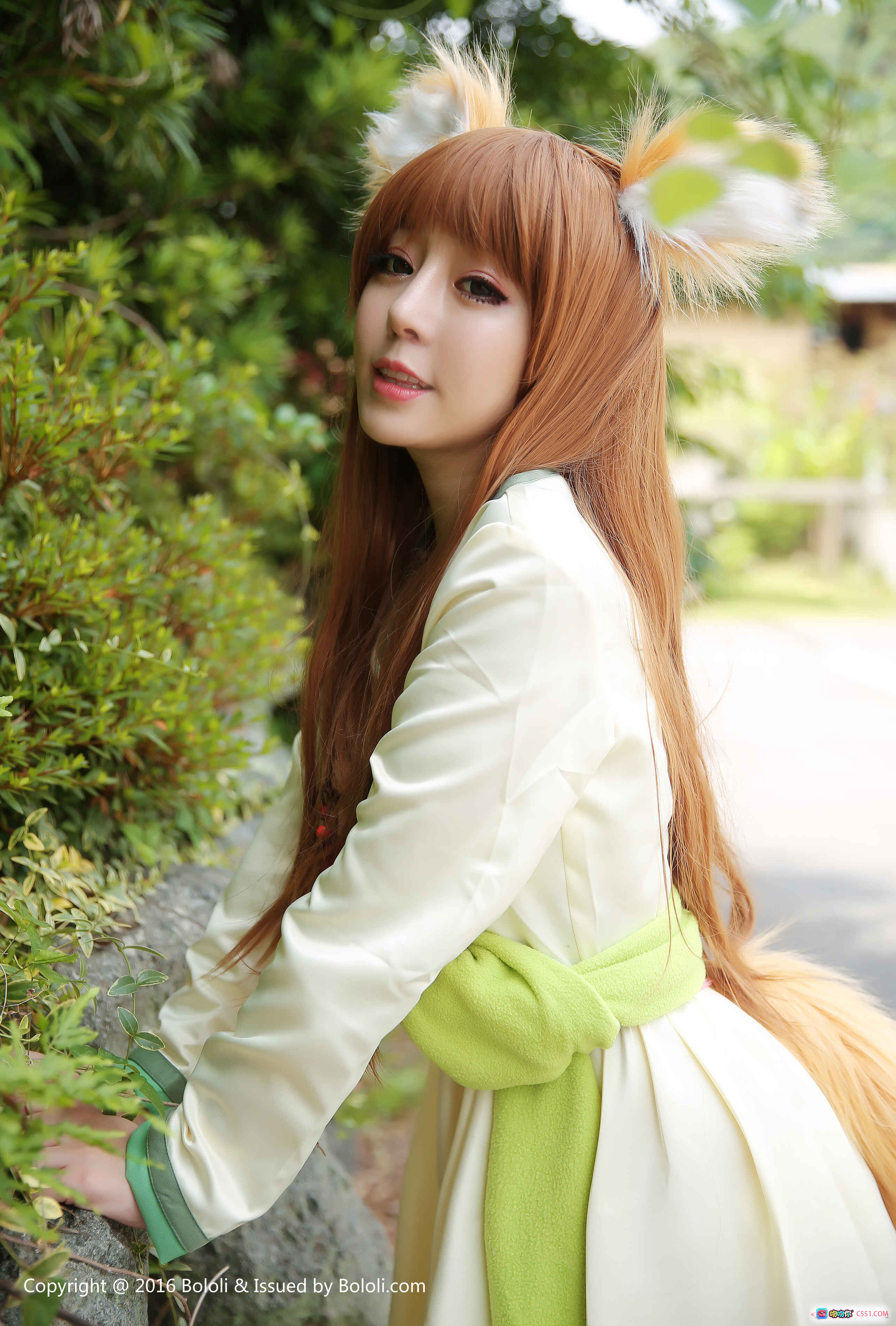 图片[10] - 王雨纯cosplay古风仙女裙 绿白配色长发兔耳造型 户外竹林写真  BoLoli波萝社VOL.091高清美图 - 就要吻