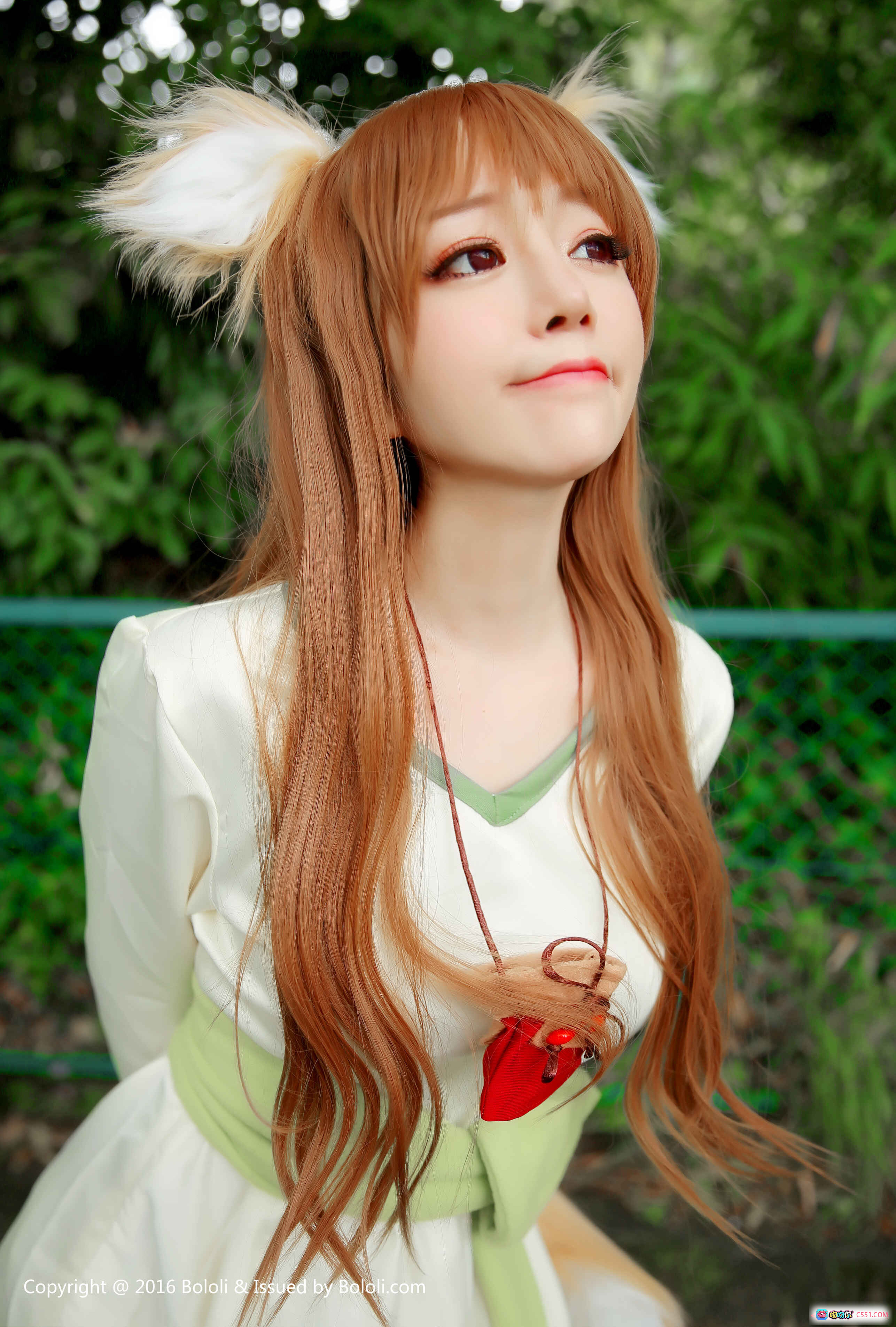 图片[4] - 王雨纯cosplay古风仙女裙 绿白配色长发兔耳造型 户外竹林写真  BoLoli波萝社VOL.091高清美图 - 就要吻