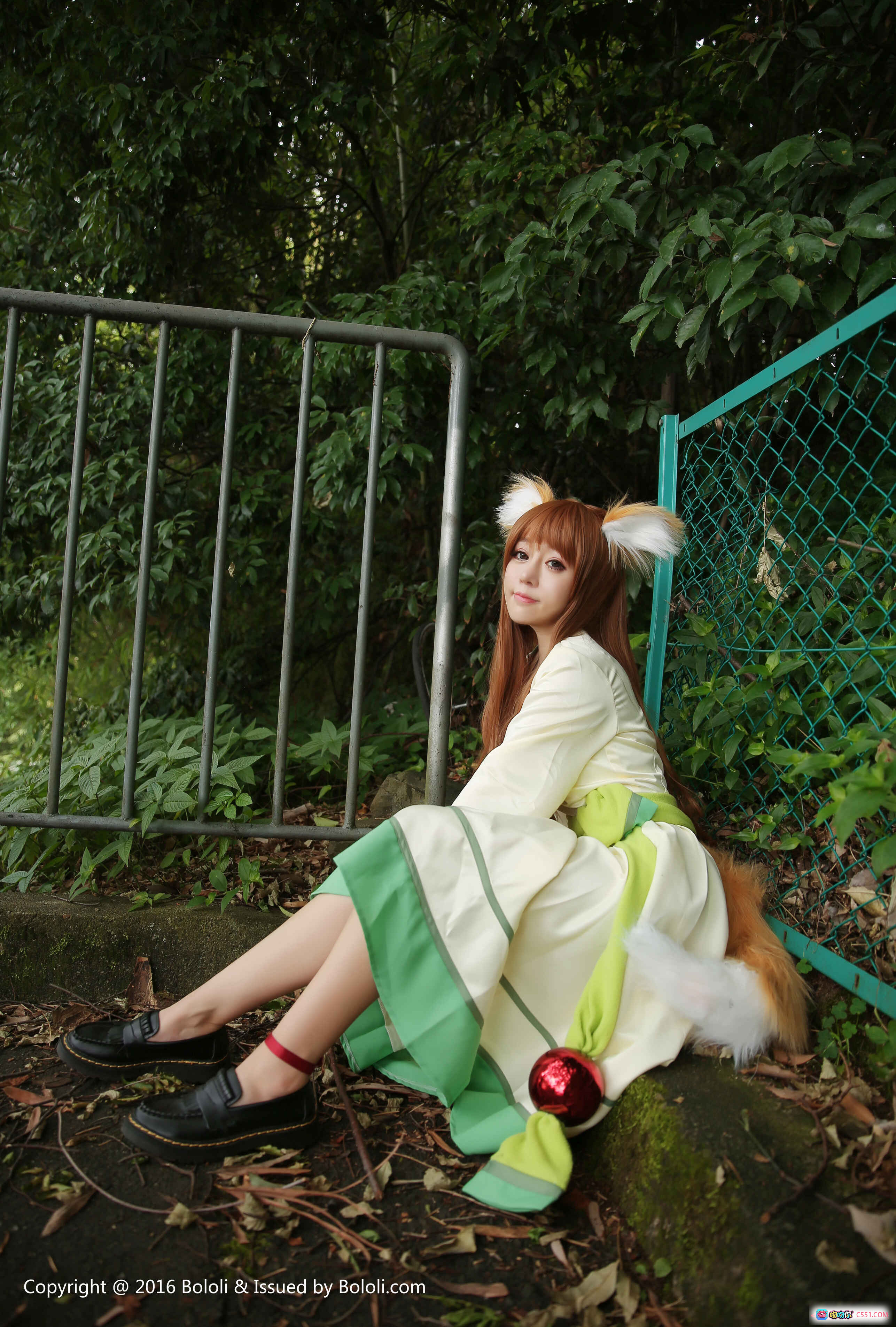 图片[3] - 王雨纯cosplay古风仙女裙 绿白配色长发兔耳造型 户外竹林写真  BoLoli波萝社VOL.091高清美图 - 就要吻