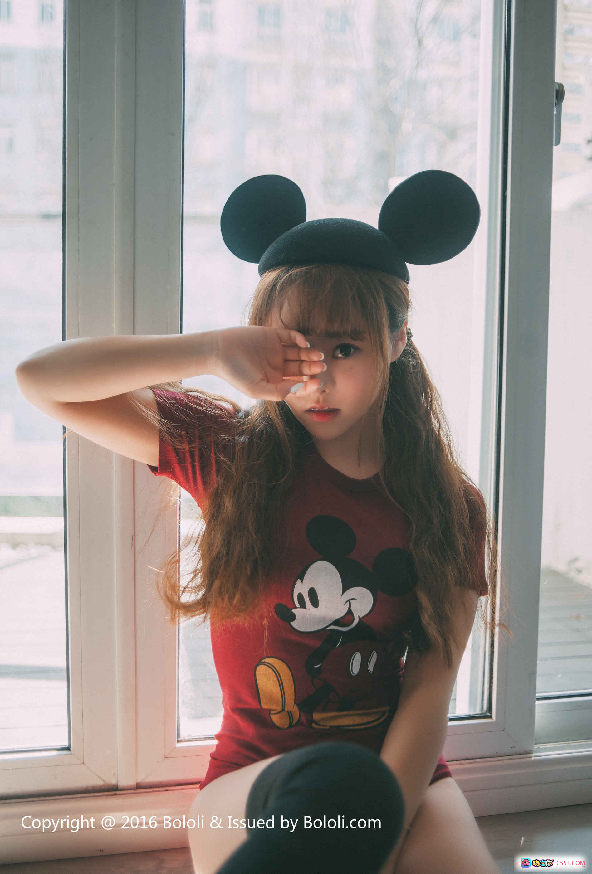 图片[7] - 柳侑绮七宝变装死库水诱惑写真 | BoLoli波萝社VOL.027米奇帽红裙少女窗边私房照 - 就要吻