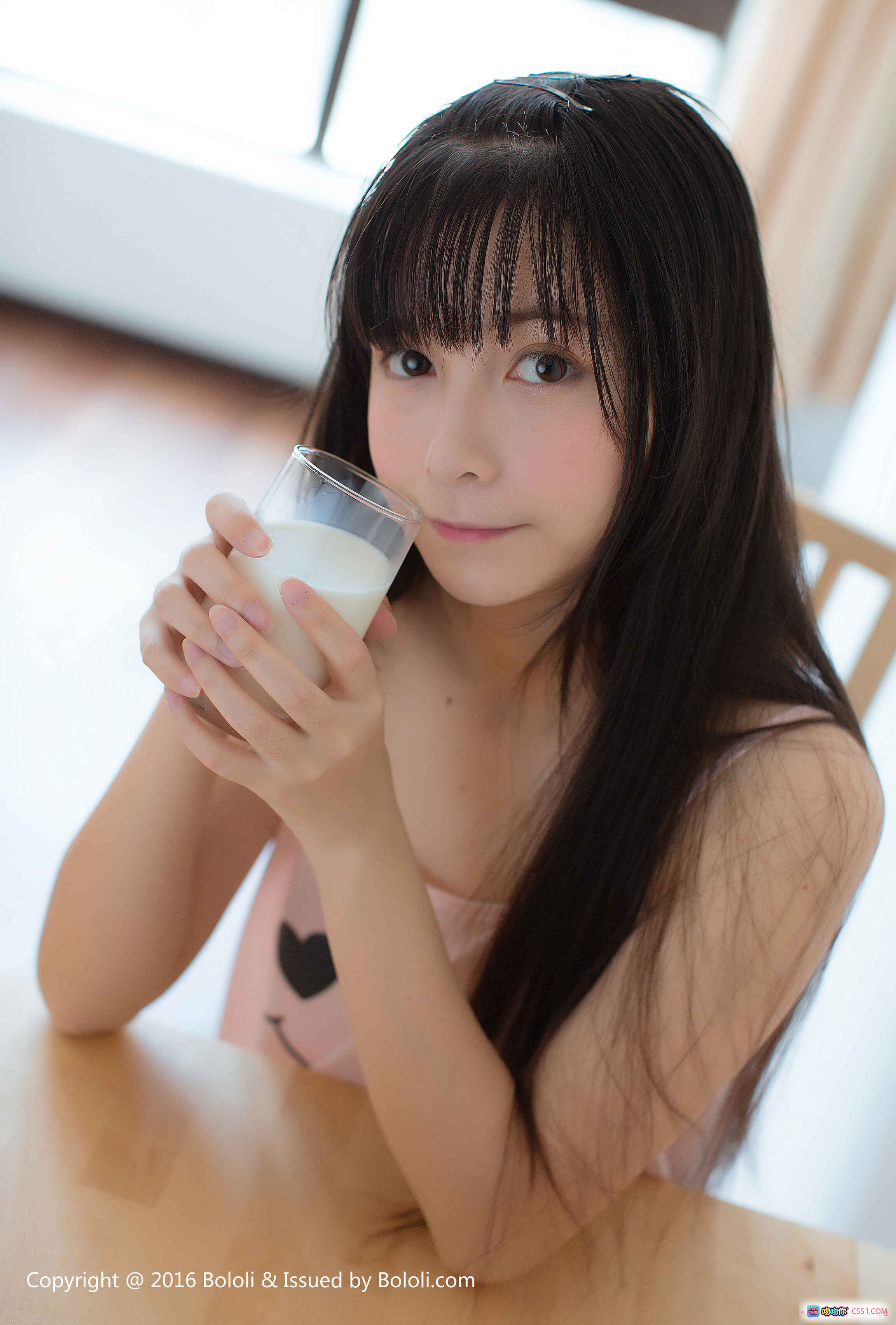 图片[8] - BoLoli波萝社VOL.038鱼丸粉色吊带睡衣居家写真 甜美少女黑长直温柔眼神30P高清图集 - 就要吻