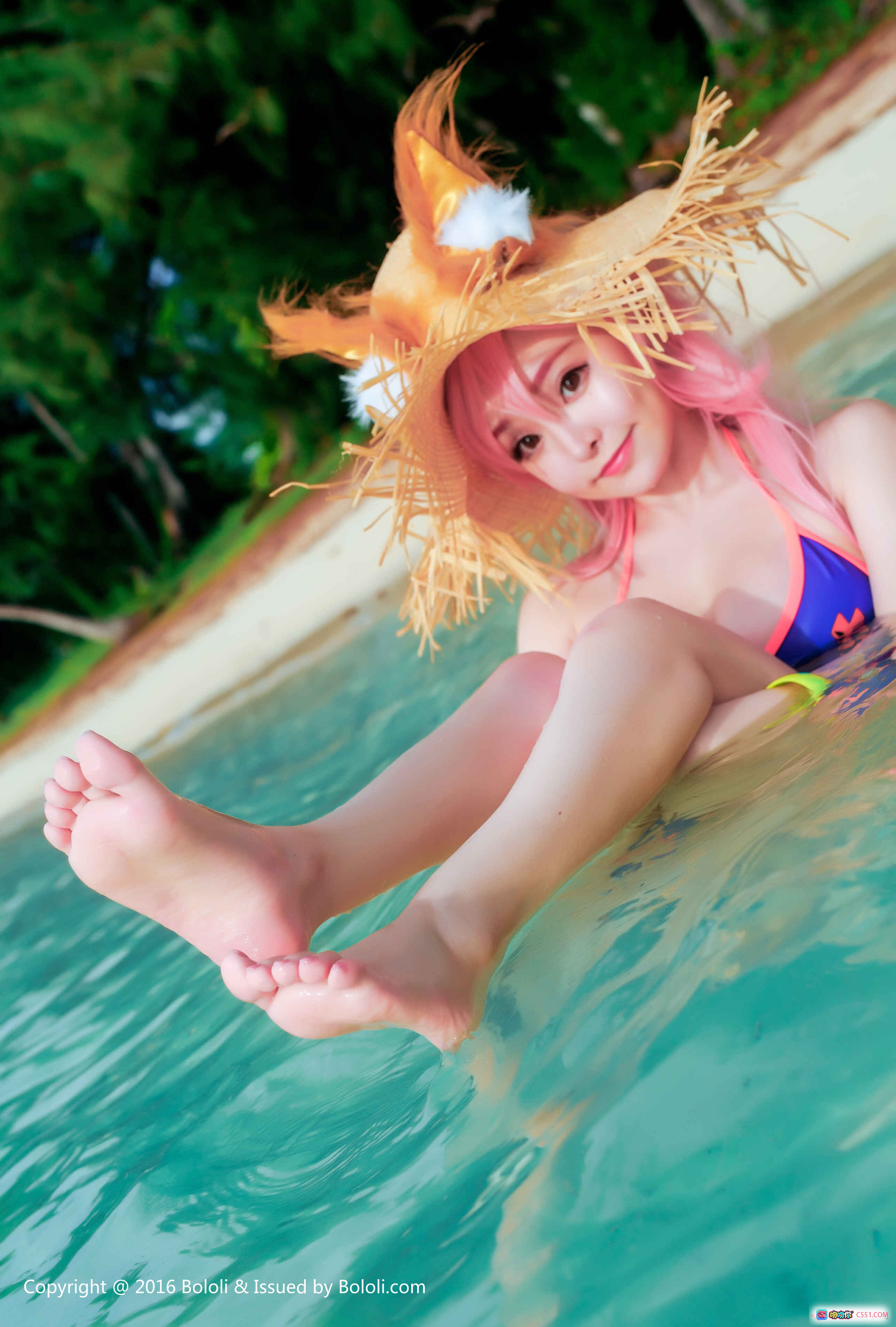 图片[5] - 柳侑绮比基尼划船写真 | BoLoli波萝社VOL.131海边皮划艇美女摄影 | 粉发草帽沙滩风情 - 就要吻
