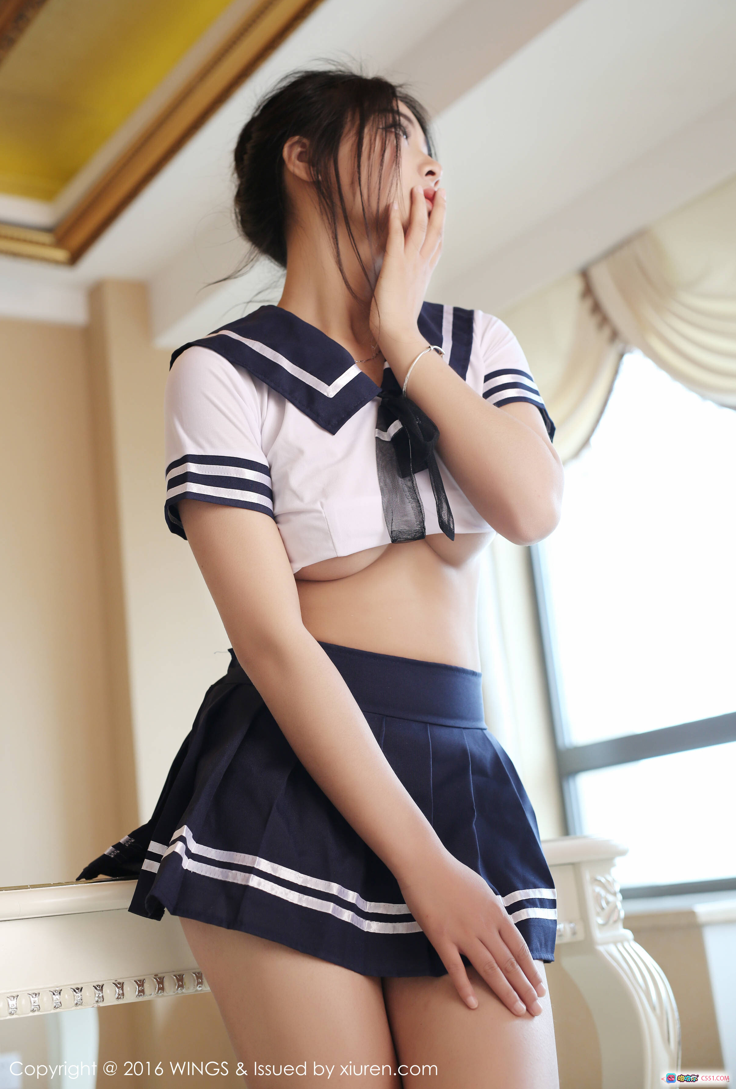 图片[5] - 白微Sera性感写真 | 黑色蕾丝内衣 | 窗边私房美拍 | WINGSVOL.002 2016精选 - 就要吻