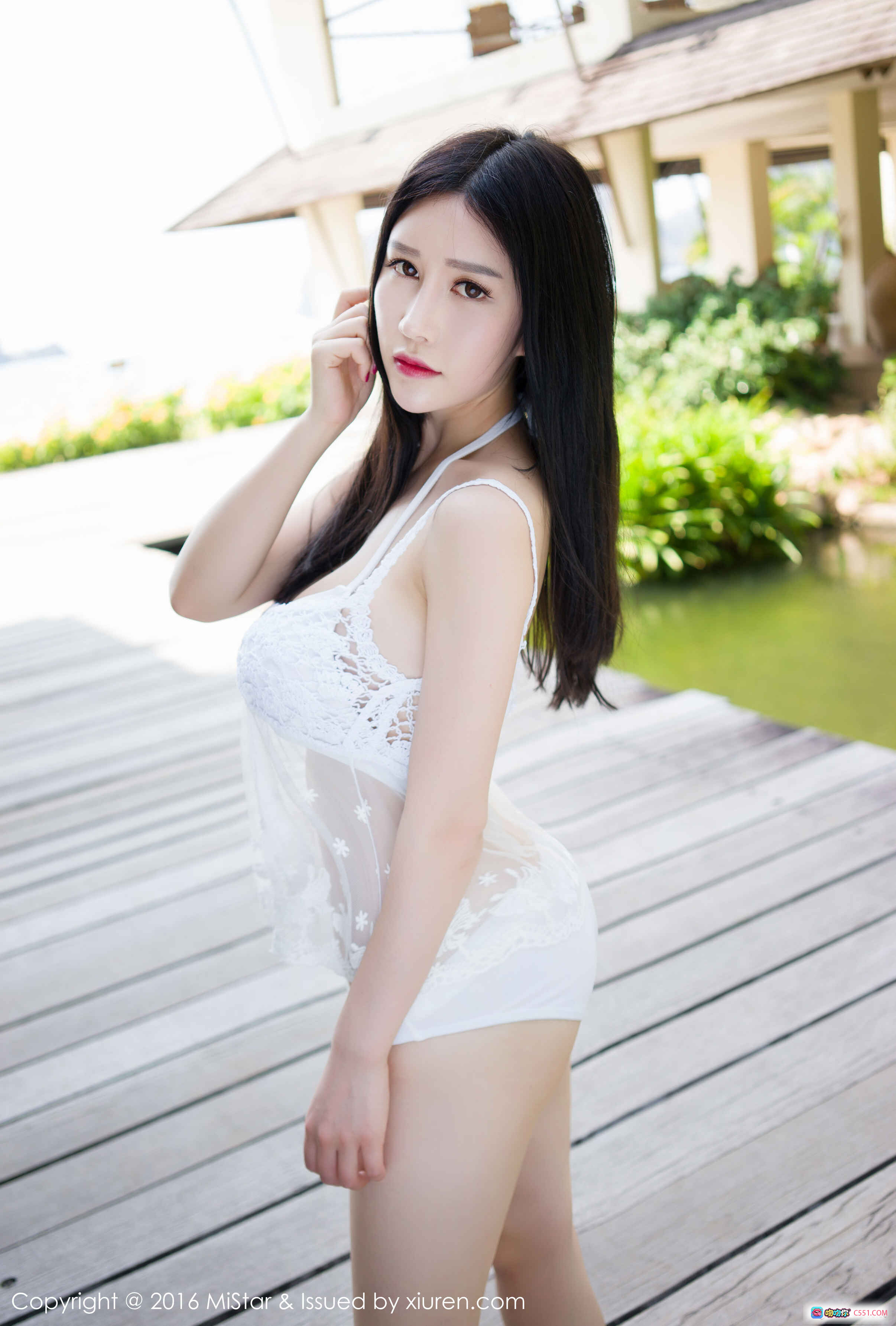 图片[8] - 于姬Una性感蕾丝内衣写真 | MiStar2016 VOL.074 白色透视吊带私房美图 - 就要吻