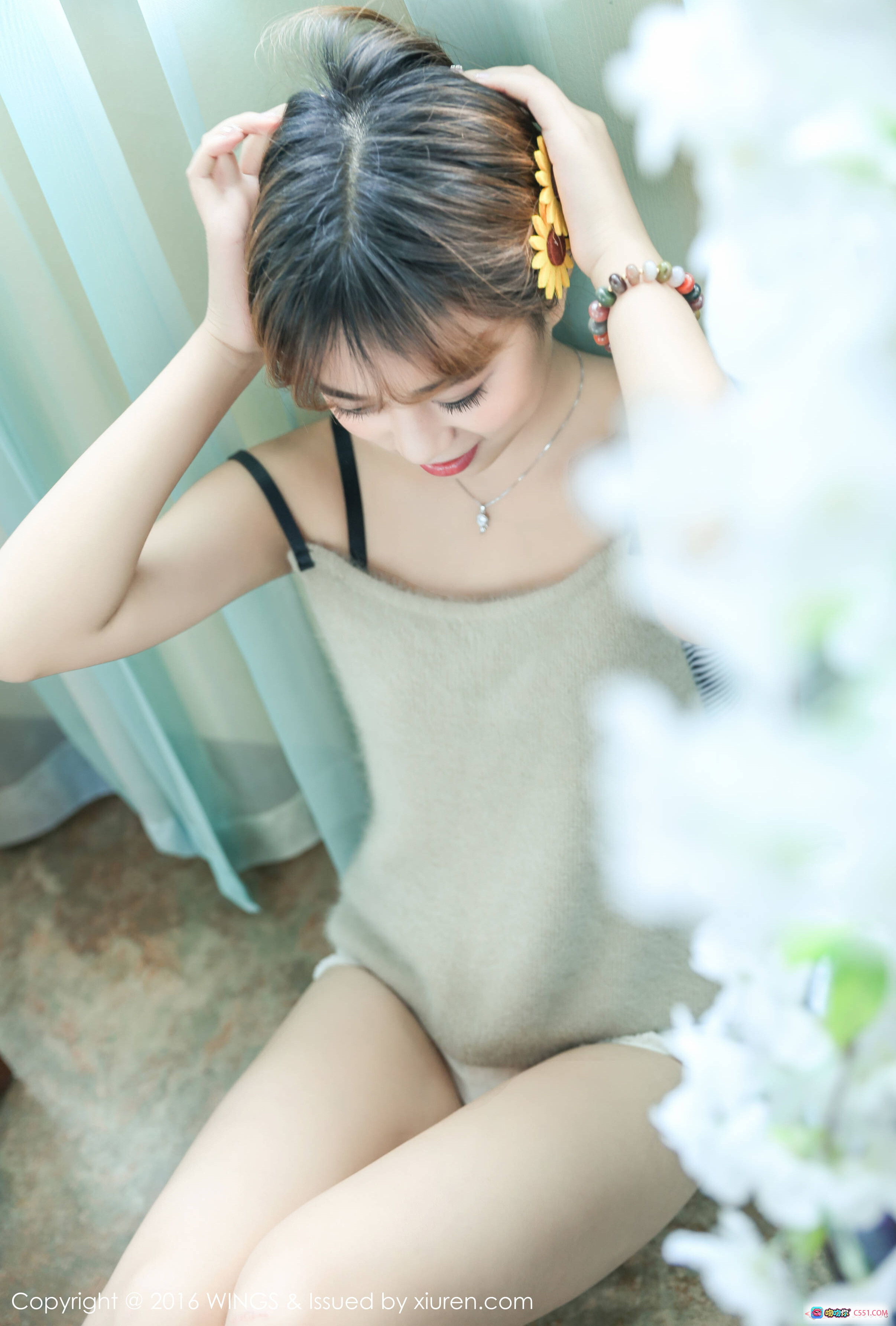 图片[6] - 柠檬vivi窗边柔光写真 | 透明薄纱少女风 | 向日葵发饰清新造型 | WingS VOL.019 2016.10.10 80+张高清图集 - 就要吻