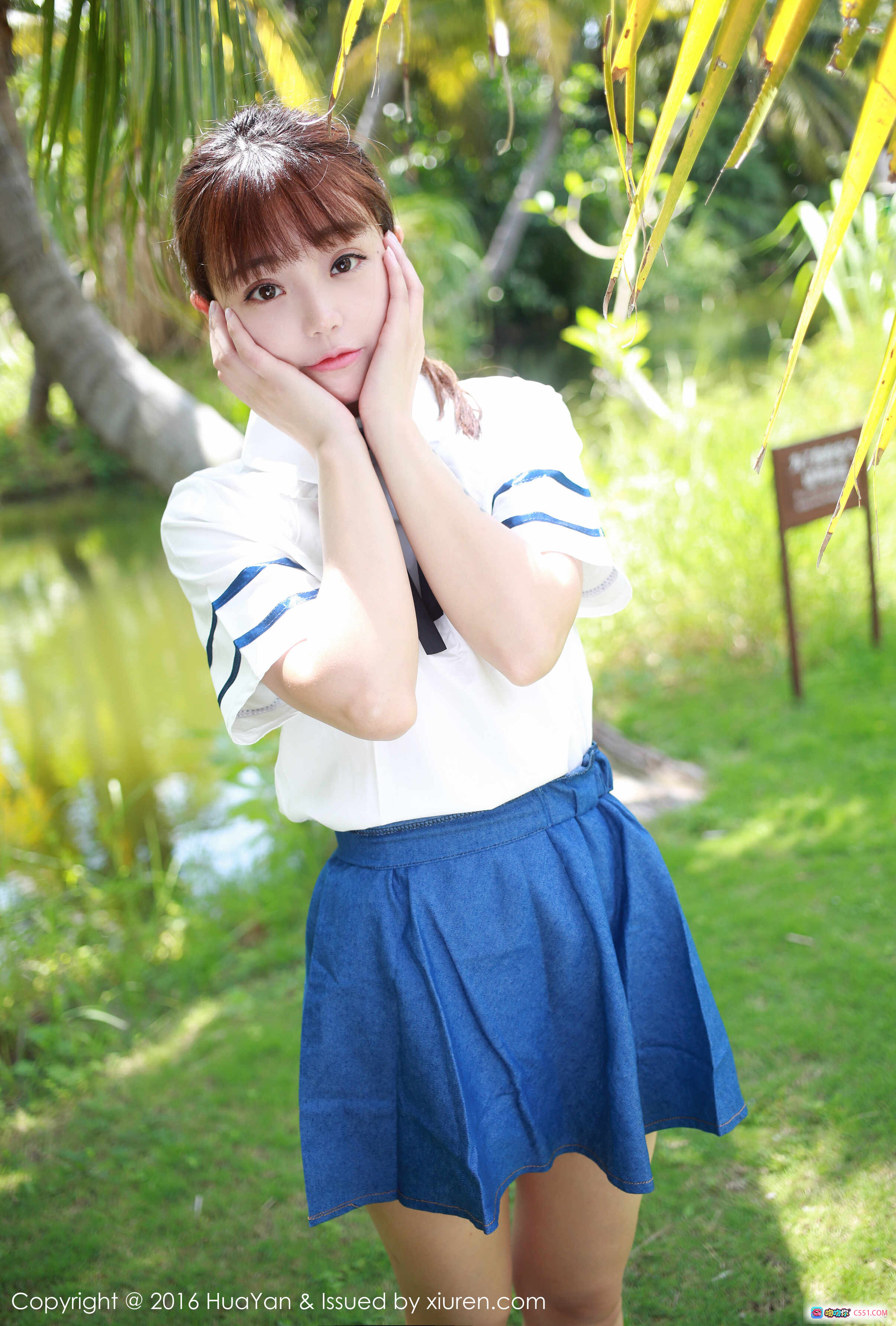 图片[9] - 佘贝拉bella草地写真 | HuaYan花の颜2016.10.16 Vol.008 | 白色蝴蝶结比基尼 | 清新自然户外美拍 - 就要吻