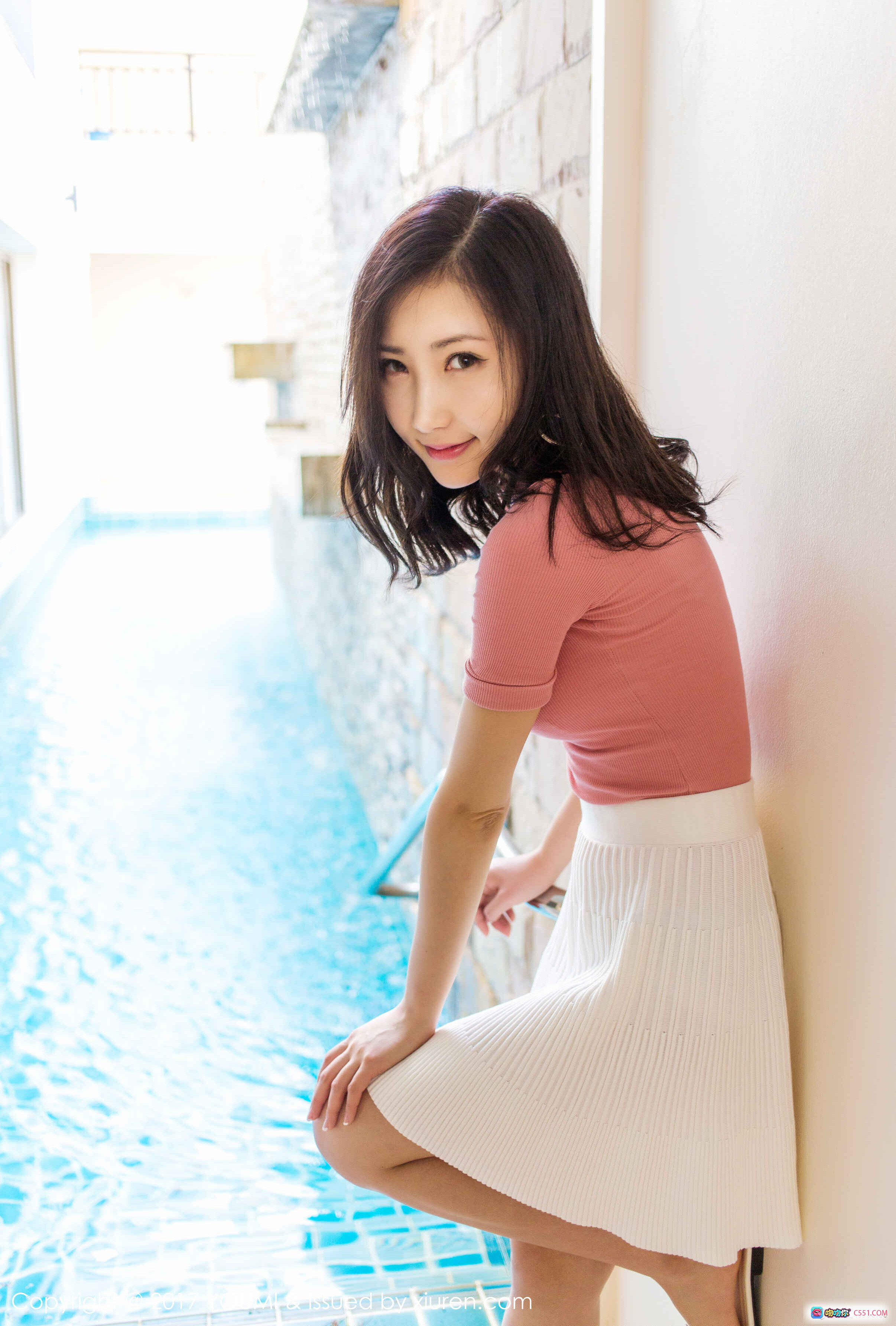 图片[6] - YouMi尤蜜荟2017.03.07 Vol.023 Yumi尤美街拍写真 粉色短袖长发墨镜街头风清新自然美拍 - 就要吻