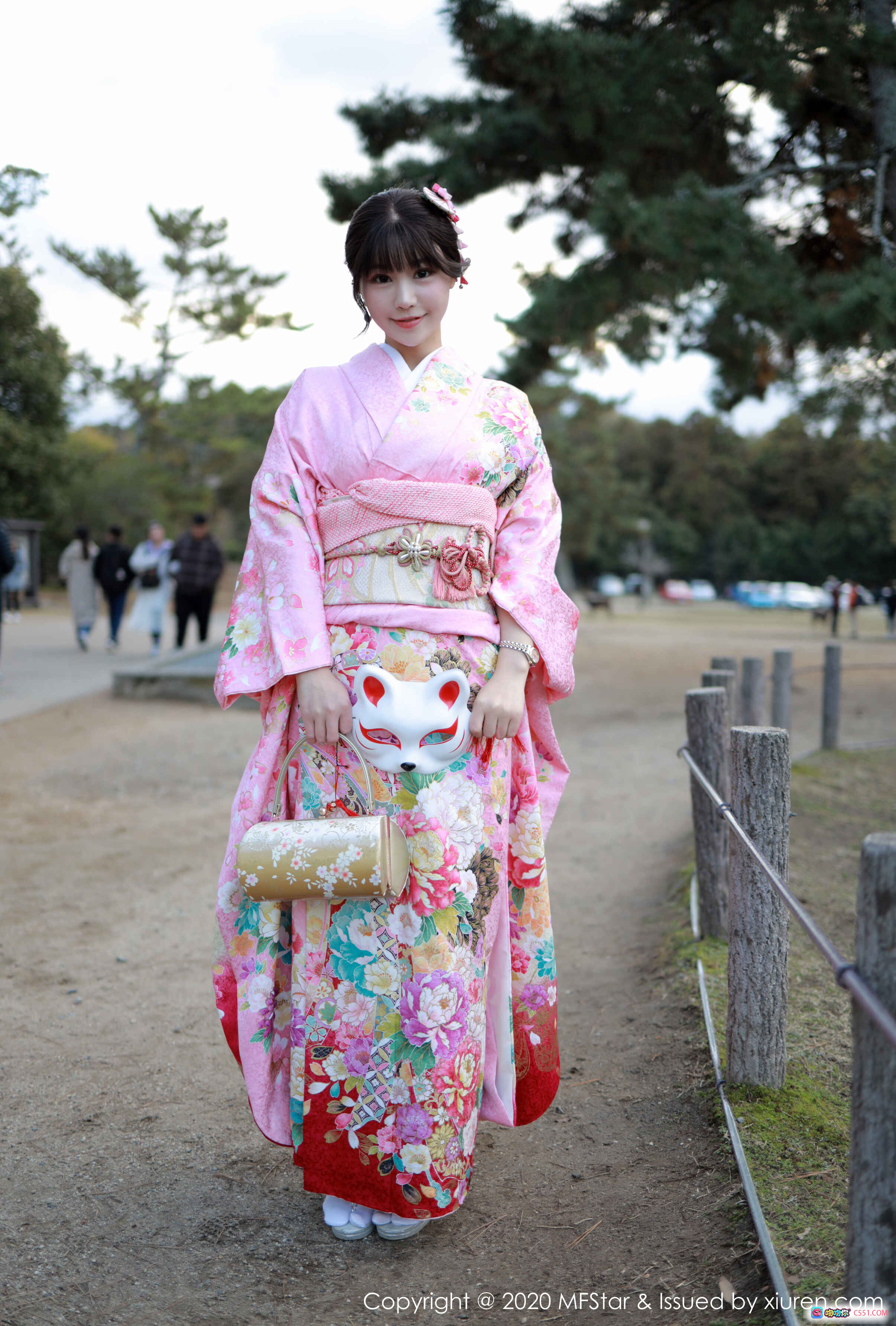 图片[3] - 朱可儿Flower身穿粉色花卉和服优雅写真 | MFStar模范学院Vol.254 | 日式传统服饰美拍 | 2020年1月精选图集 - 就要吻