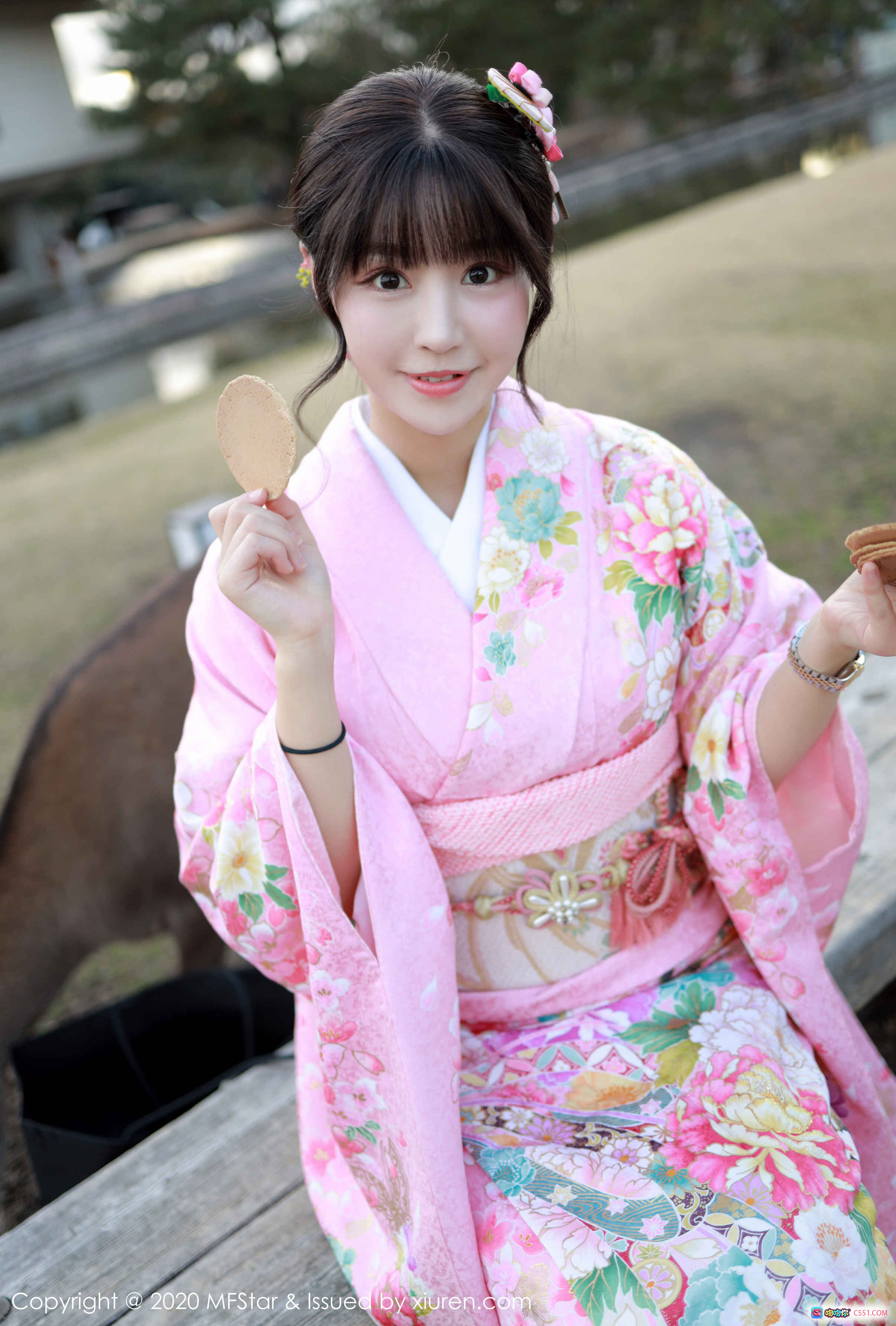 图片[5] - 朱可儿Flower身穿粉色花卉和服优雅写真 | MFStar模范学院Vol.254 | 日式传统服饰美拍 | 2020年1月精选图集 - 就要吻