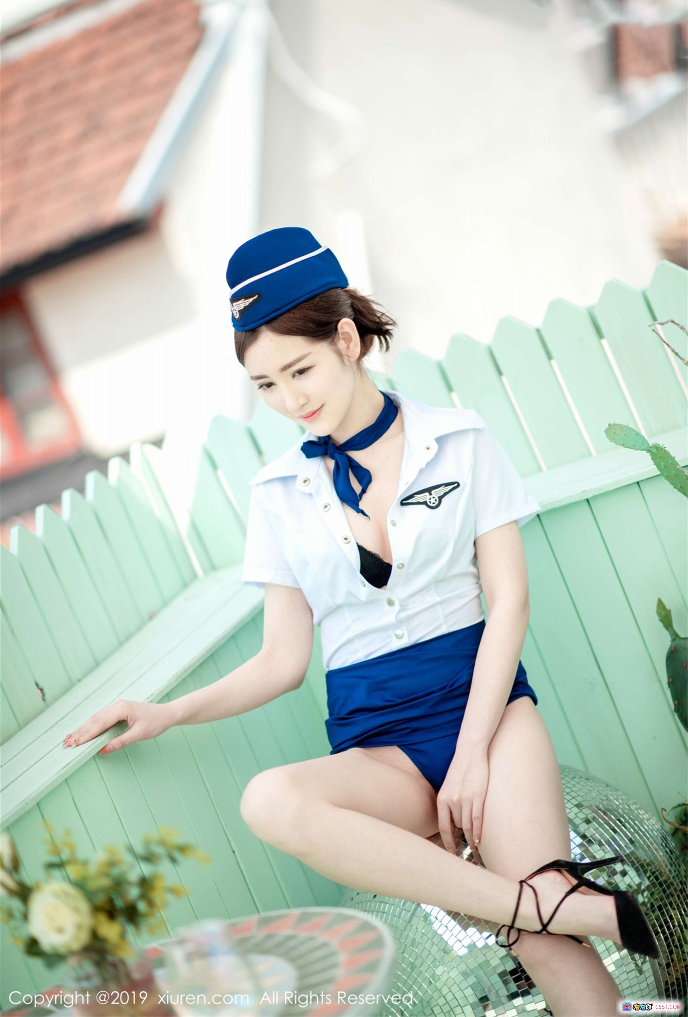 图片[6] - 沈梦瑶空姐制服写真 | 蓝色帽子领结 | 甜美微笑敬礼姿势 | 秀人网2019高清摄影 - 就要吻