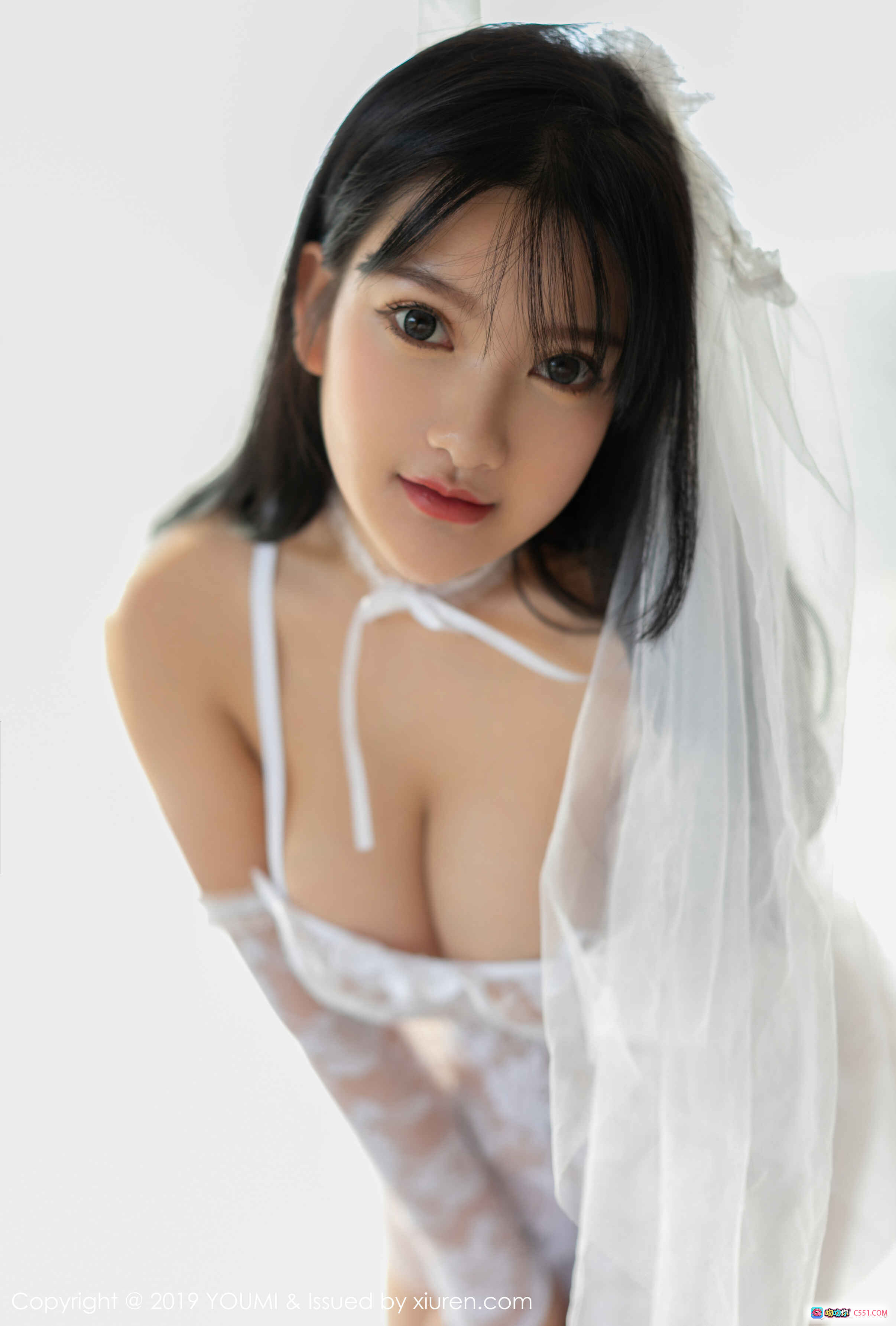 图片[9] - YouMi尤蜜荟2019.05.22 Vol.309 小尤奈 白色蕾丝透视内衣 纯欲风写真 甜美少女 长发黑发 窗边纱帘私房照 - 就要吻