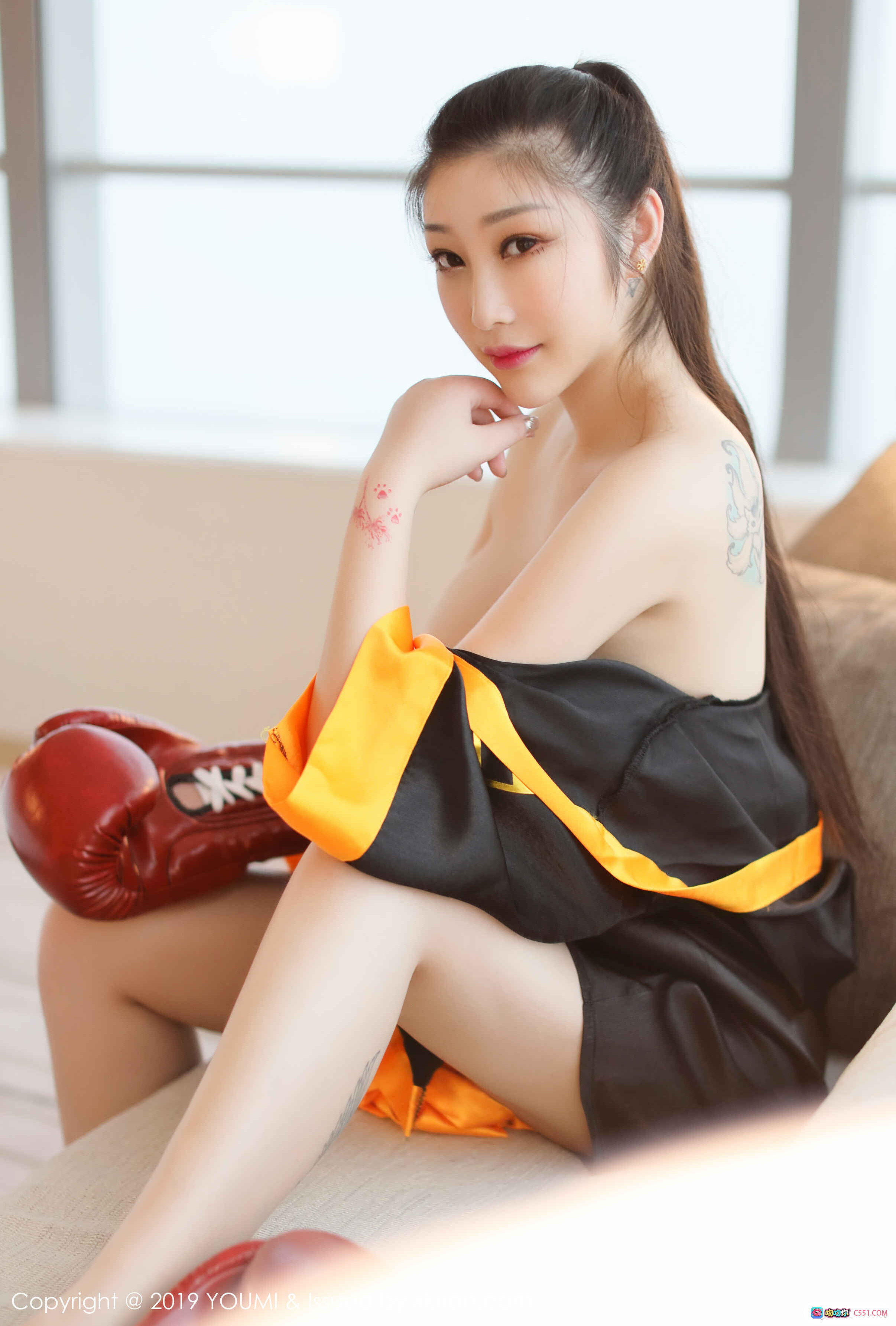 图片[9] - YouMi尤蜜荟妲己Toxic拳击手套写真 | 黑黄道服性感造型 | 2019.12.16 VOL.387高清图集 - 就要吻