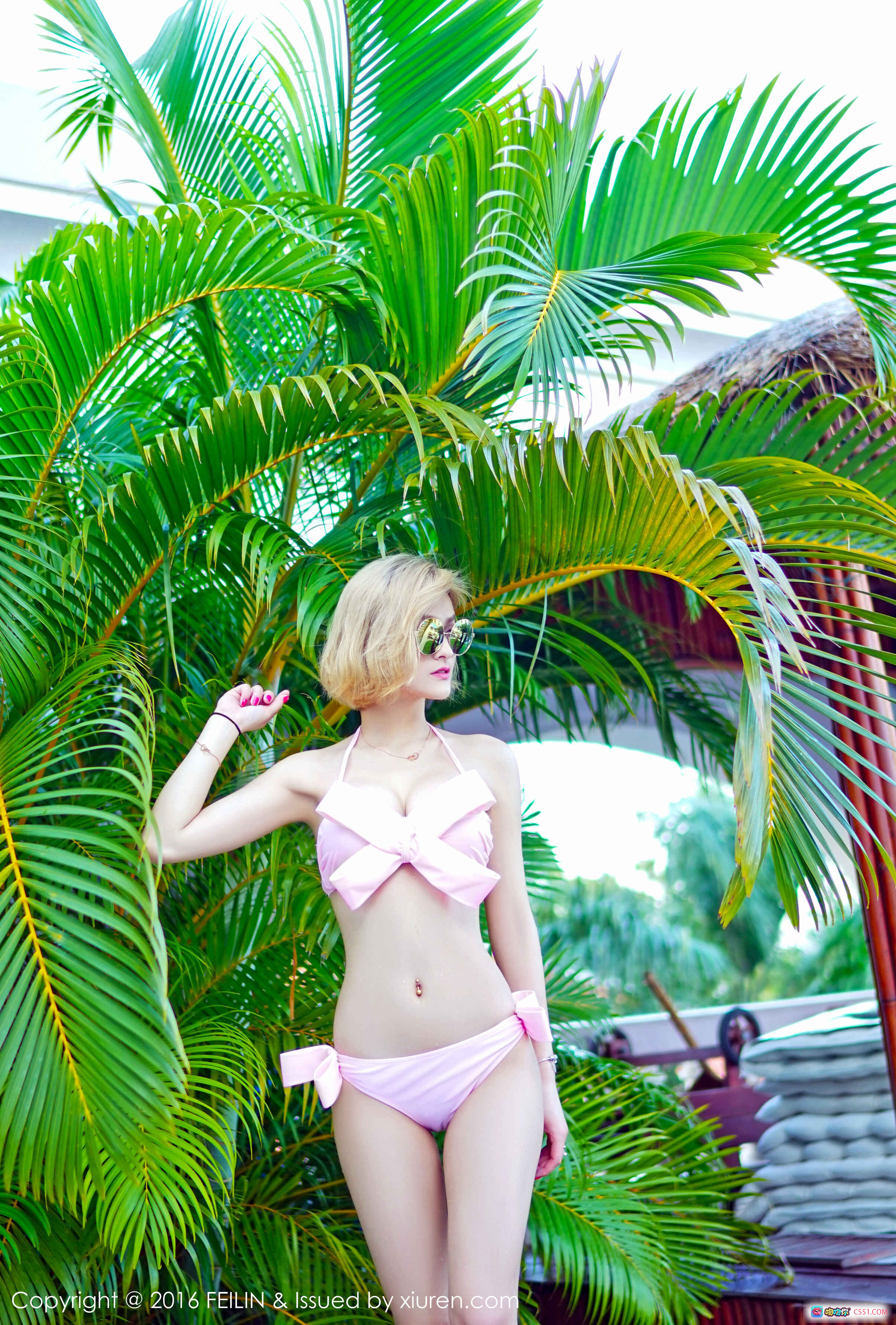 图片[3] - 史雯Swan热带棕榈树下粉色比基尼写真 | FEILIN嗲囡囡Vol.029 2016.03.03清新性感泳装美拍 - 就要吻