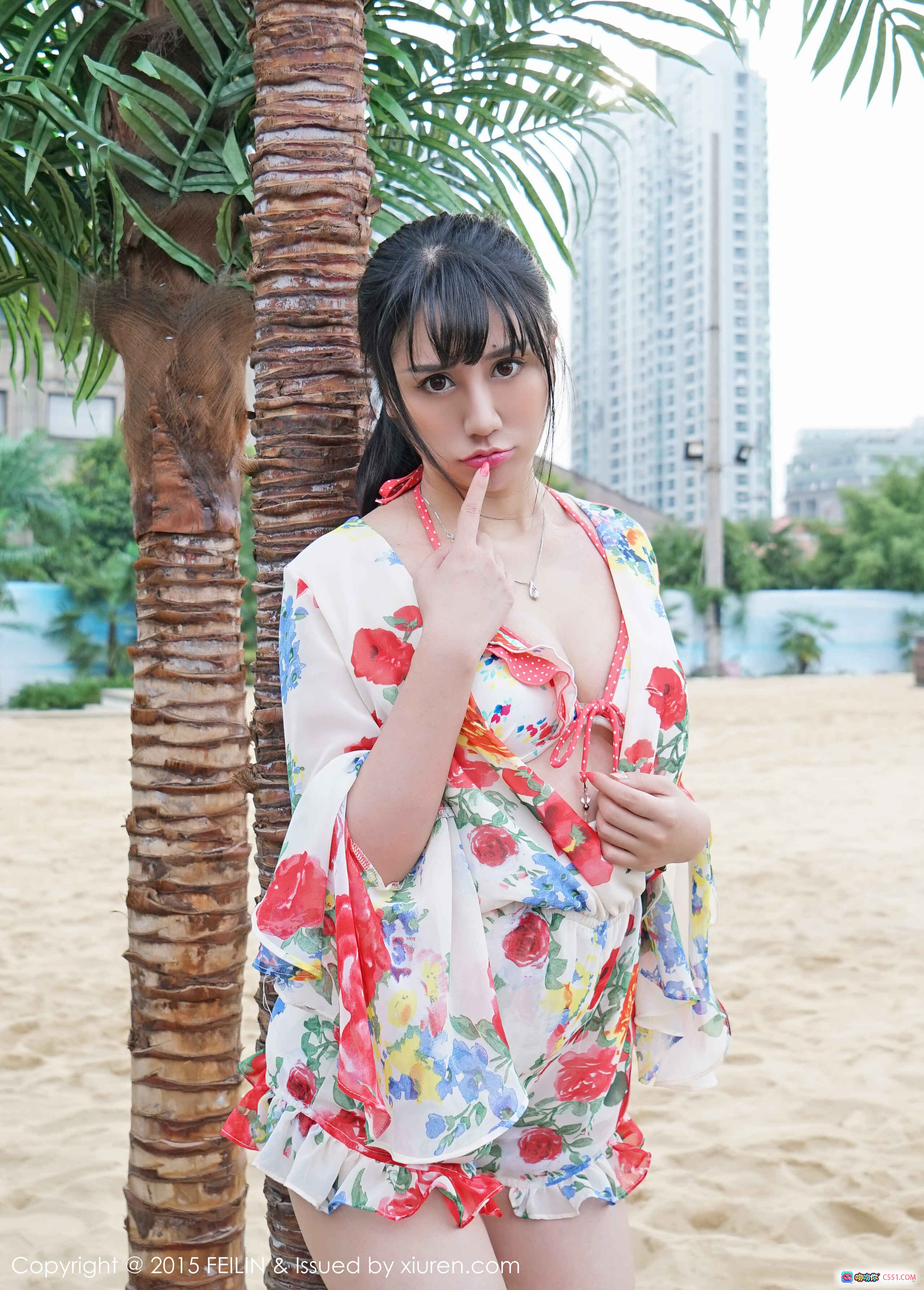 图片[3] - 杨晓青儿沙滩紫比基尼写真 | FEILIN嗲囡囡Vol.005 2015.09.14 美女海边足球网性感姿势 - 就要吻