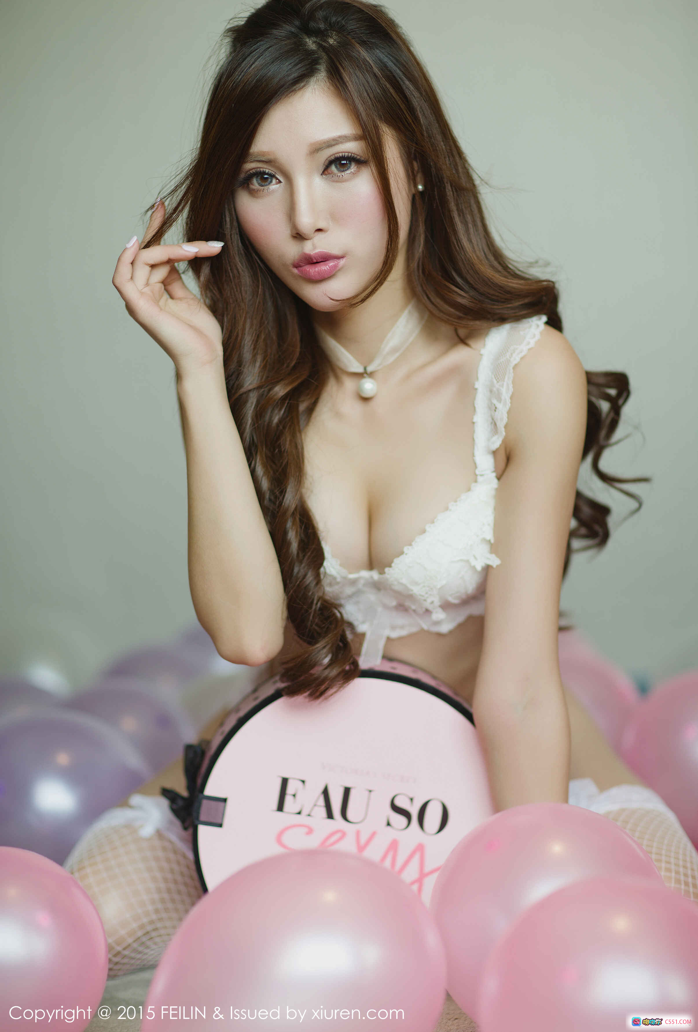 图片[6] - FEILIN嗲囡囡2015.07.27 Vol.001 奶茶Emily 清新甜美写真 优雅长发 粉色蕾丝内衣 时尚私房照 - 就要吻