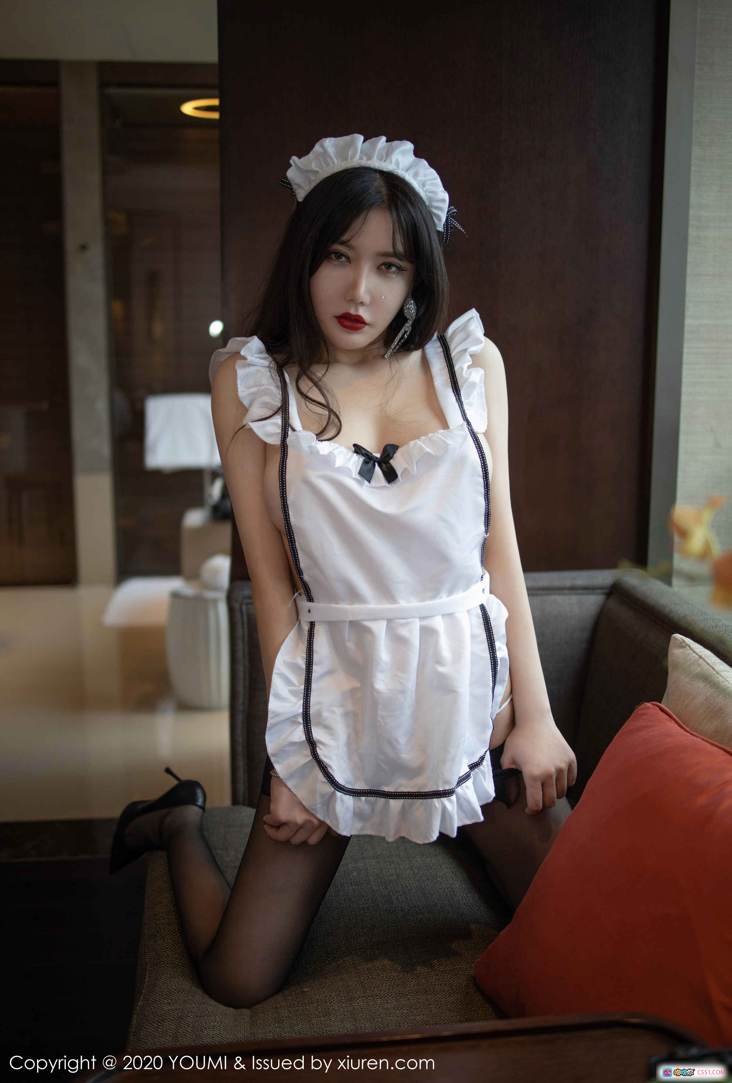 图片[6] - YouMi尤蜜荟心妍小公主女仆装黑丝美腿写真2020.03.24 Vol.440高清性感私房照 - 就要吻