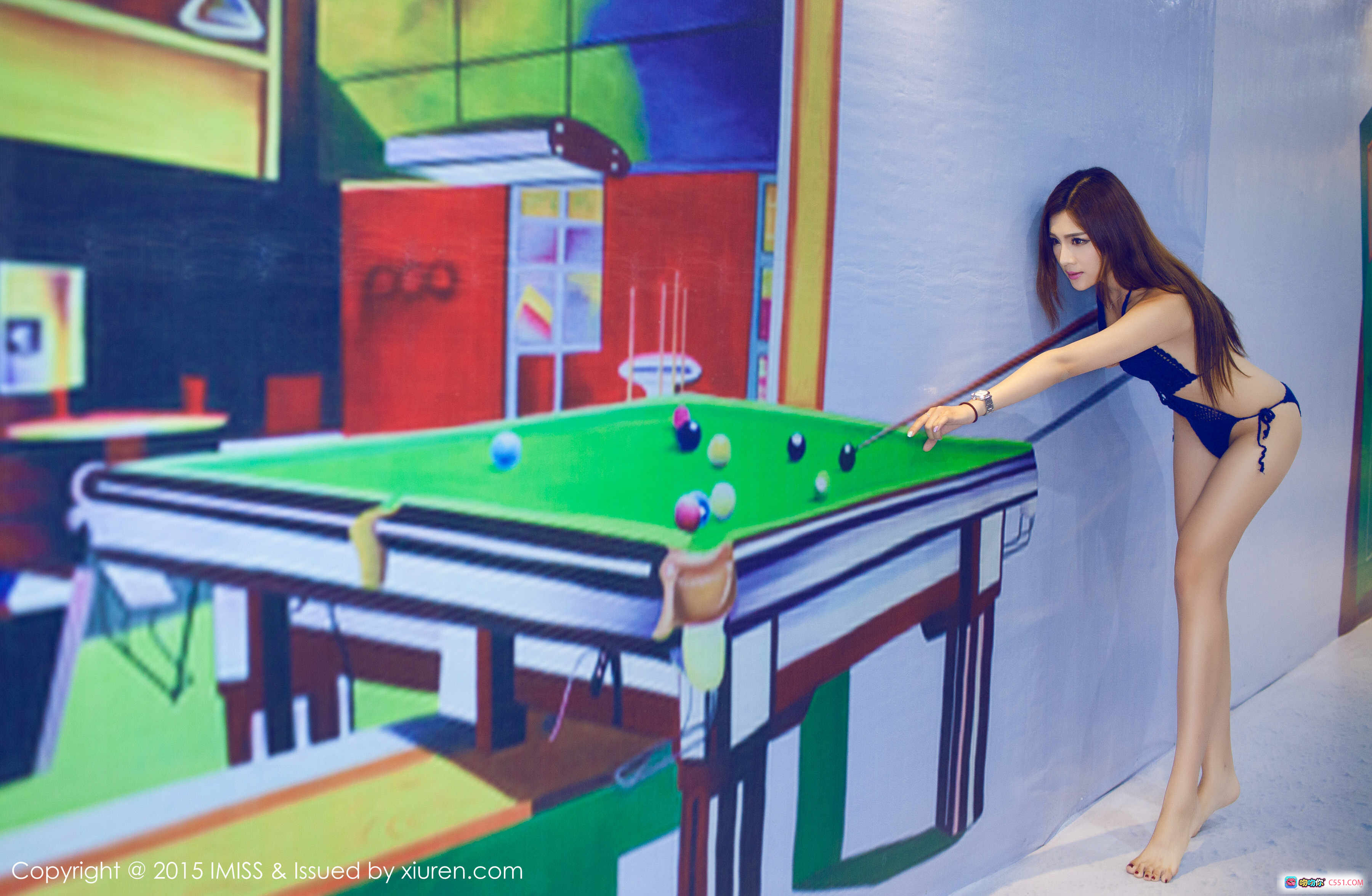 图片[2] - Nono酱热带泳池写真 | 红色比基尼美女倚石休憩 | 椰树绿植环绕 | IMISS爱蜜社2015精选图集 - 就要吻