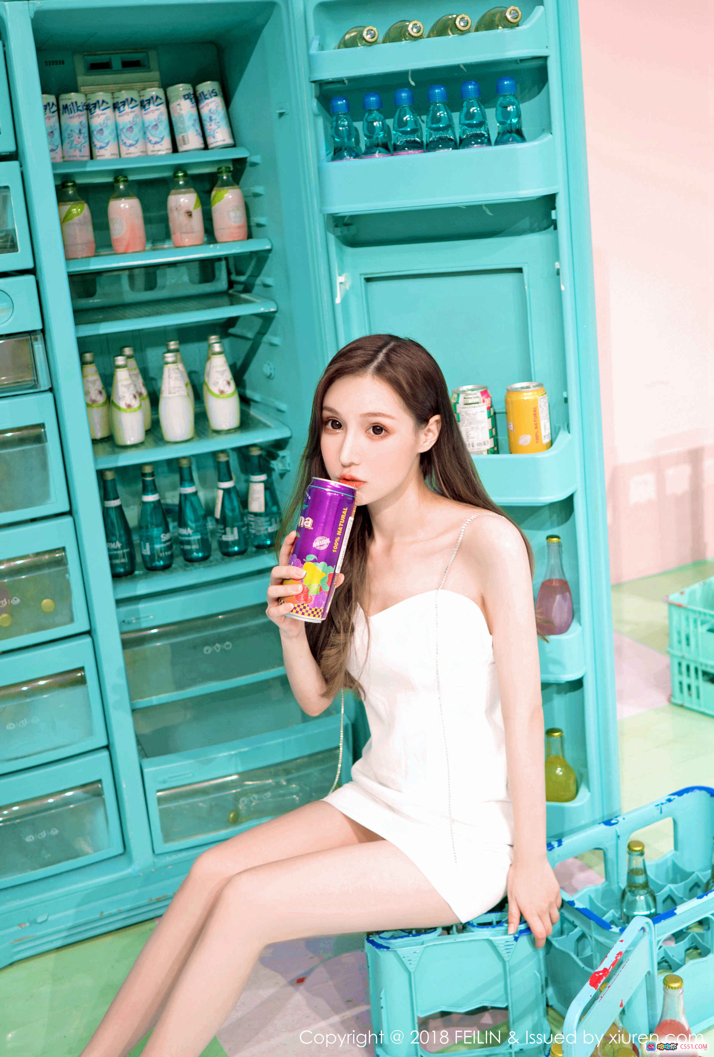 图片[8] - 柠柠_mika 粉色网球场地写真 | 白色T恤短裙搭配运动风 | 甜美女神坐姿拍摄 | FEILIN 2018 Vol.170 高清图集 - 就要吻