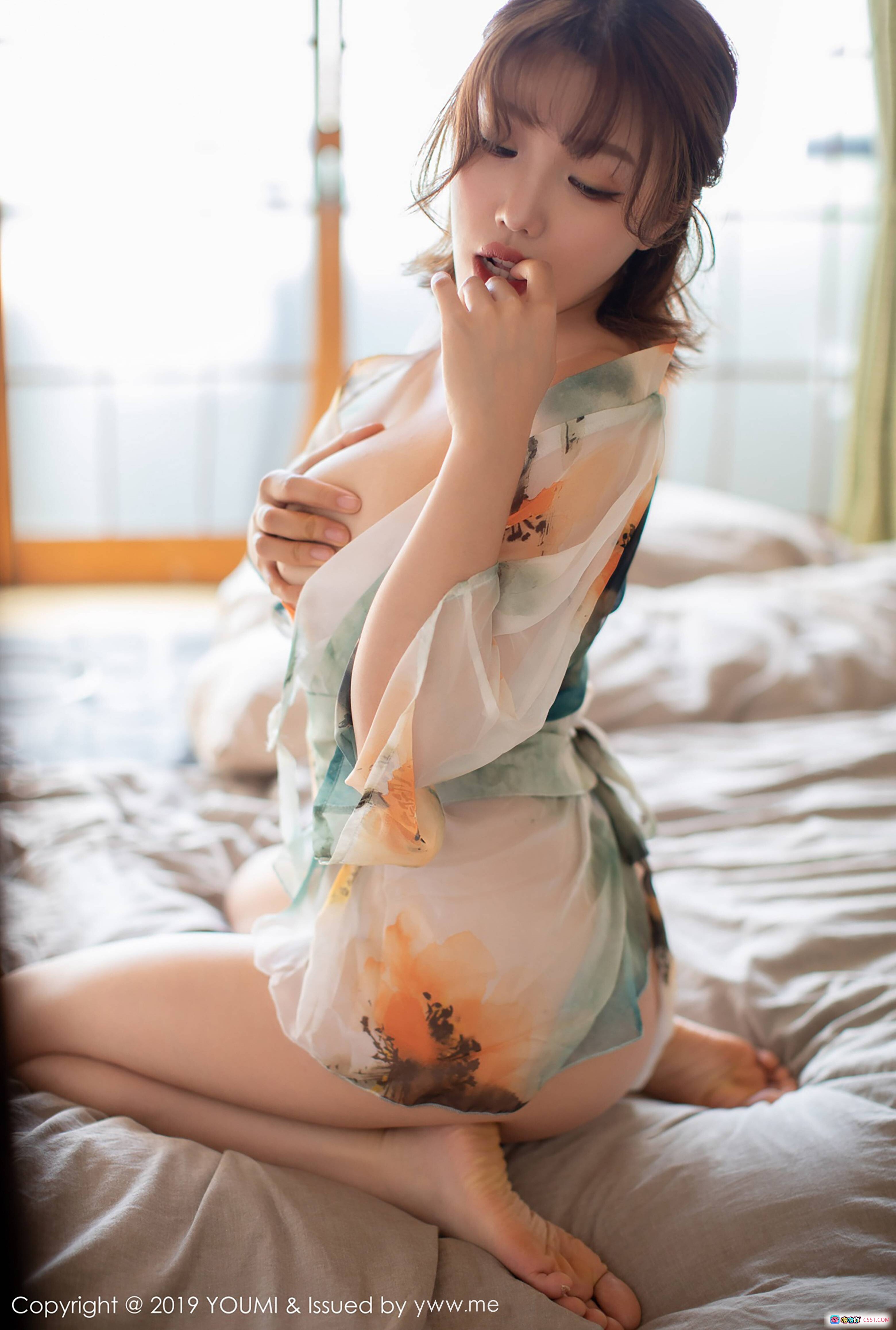 图片[9] - YouMi尤蜜荟2019.01.25 Vol.267 黄楽然私房写真 64张高清美图 水彩和风睡衣卧室氛围感摄影 - 就要吻