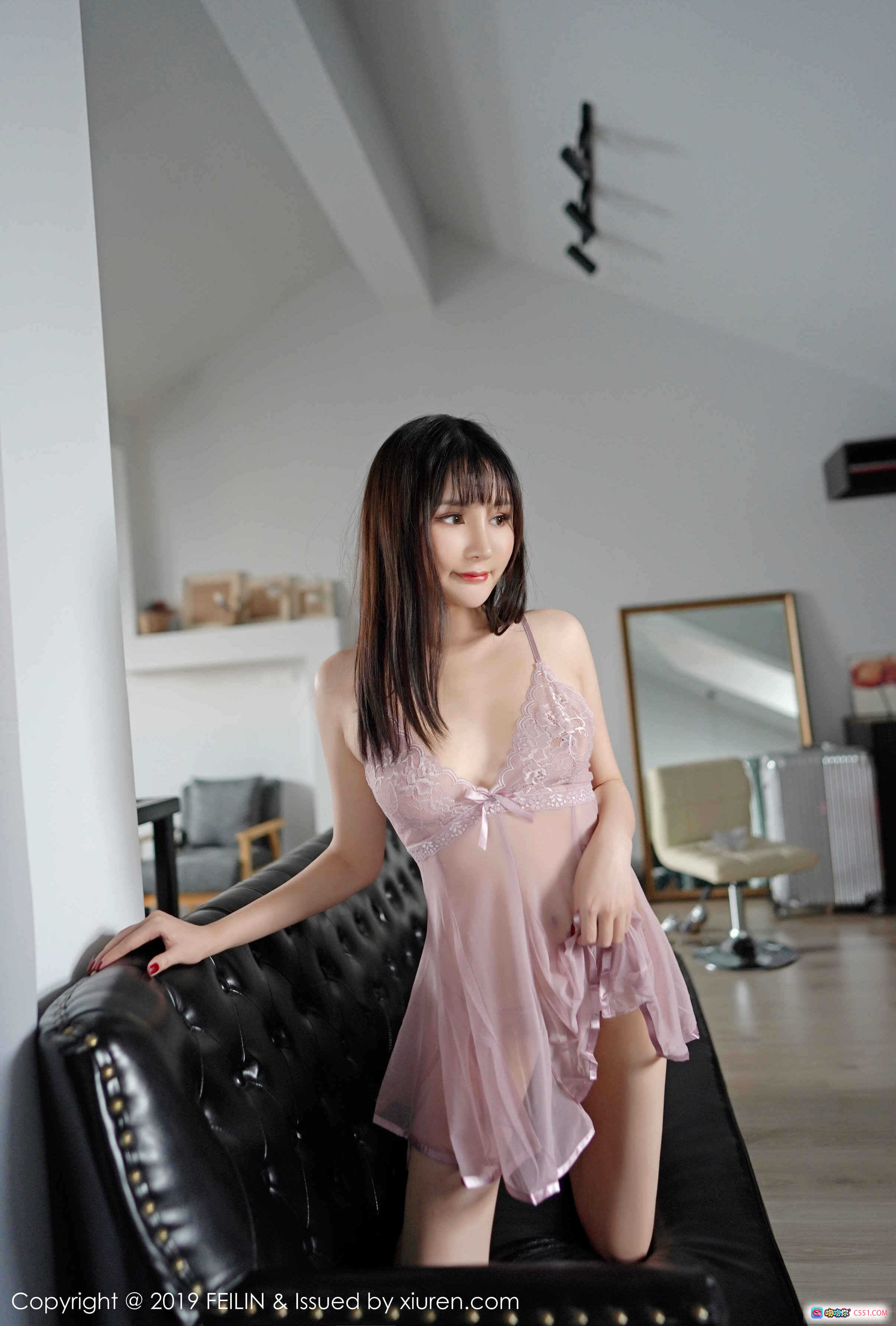 图片[8] - 青妍Celina粉色蕾丝睡衣写真 | FEILIN Vol.202优雅私房美拍 | 2019高清室内摄影 - 就要吻