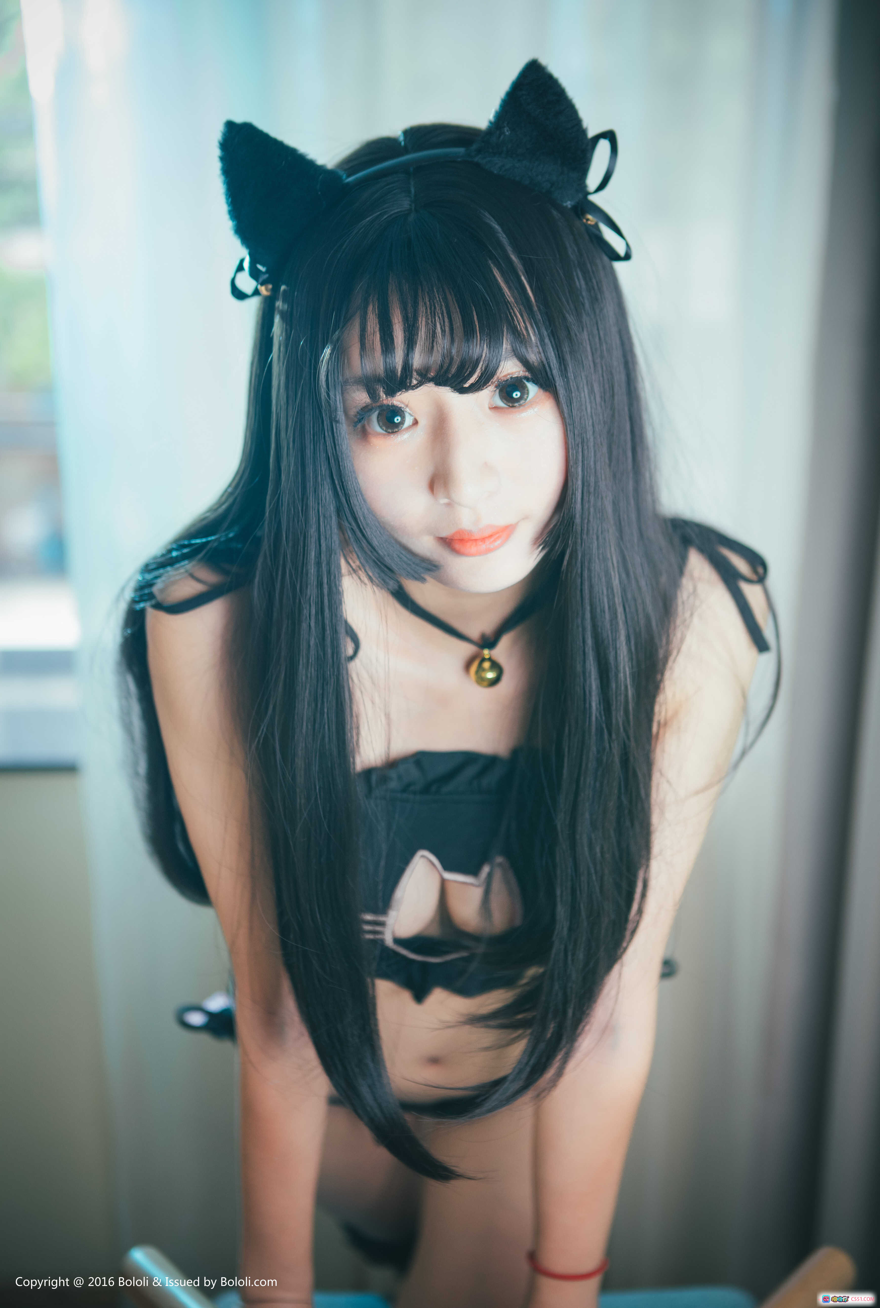 图片[9] - BoLoli波萝社VOL.121猫耳少女窗边自拍黑丝美腿写真 2017.09.21 40P高清图集 - 就要吻