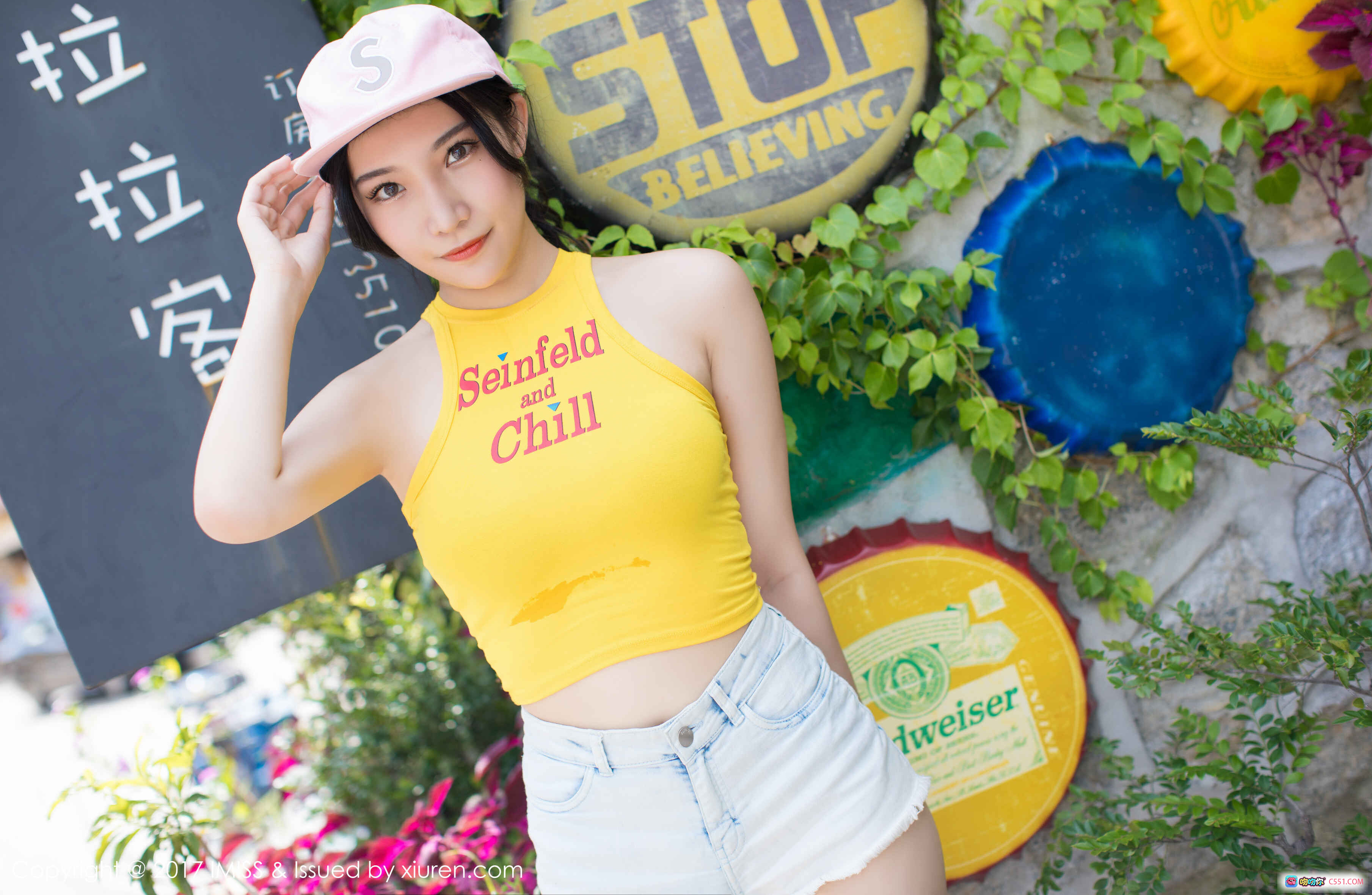 图片[5] - 小狐狸Sica牛仔背带裤白背心摩托写真-IMiss爱蜜社2017.08.21 VOL.180 - 就要吻