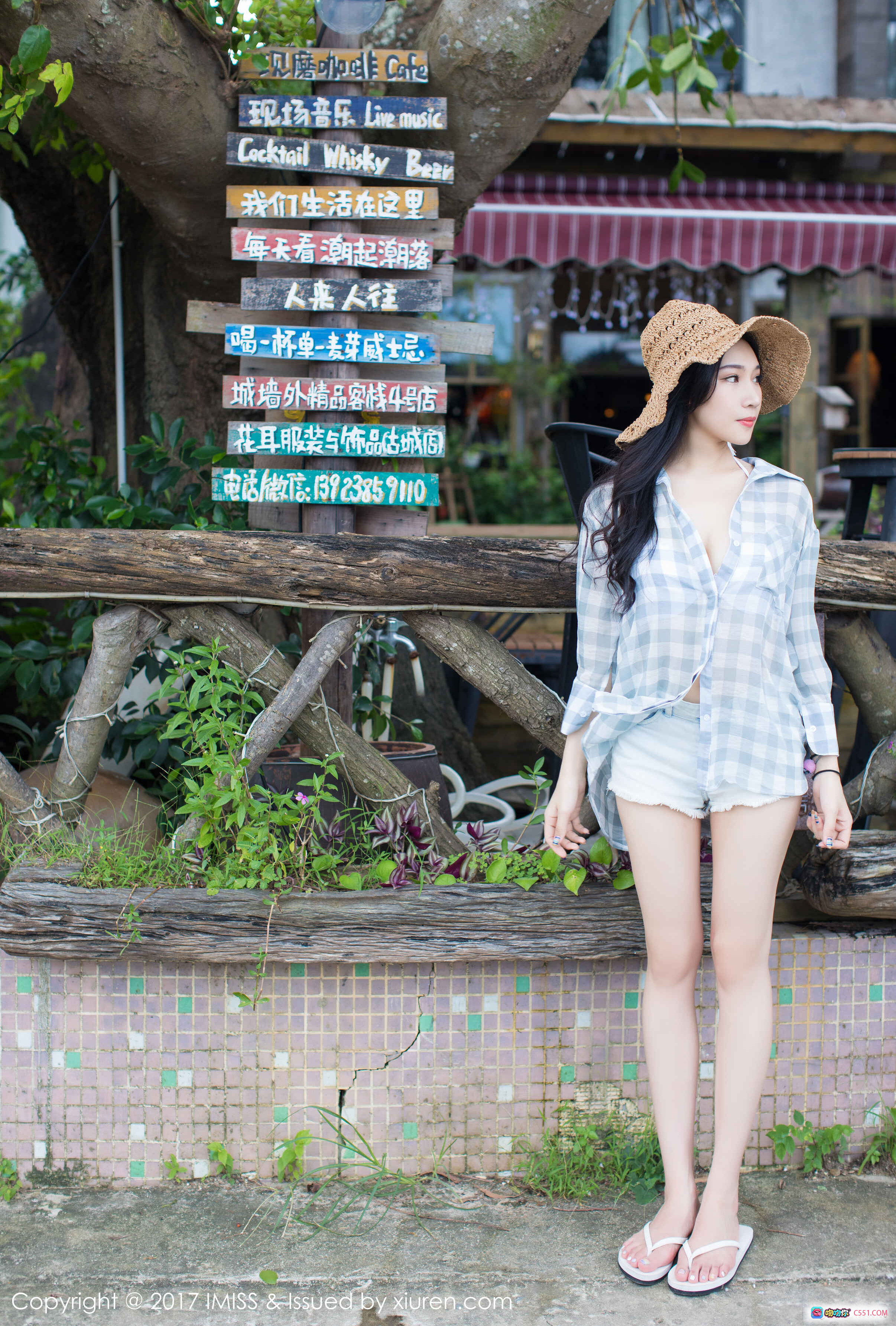 图片[6] - 小狐狸Sica海边写真｜白色比基尼+草帽沙滩风情｜IMiss爱蜜社VOL.182高清图集 - 就要吻